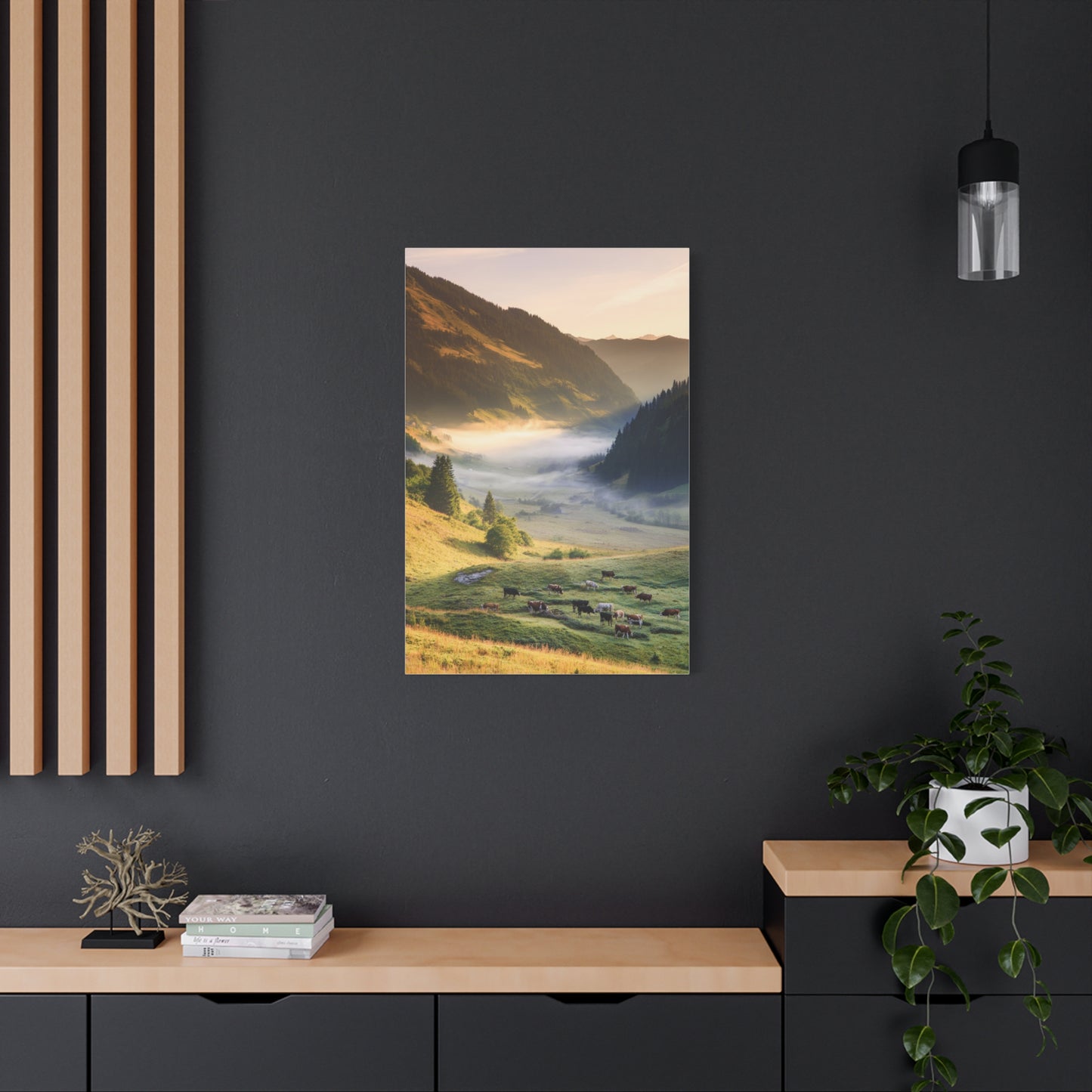 Alpine Valley Morning Pasture Wall Art & Canvas Print