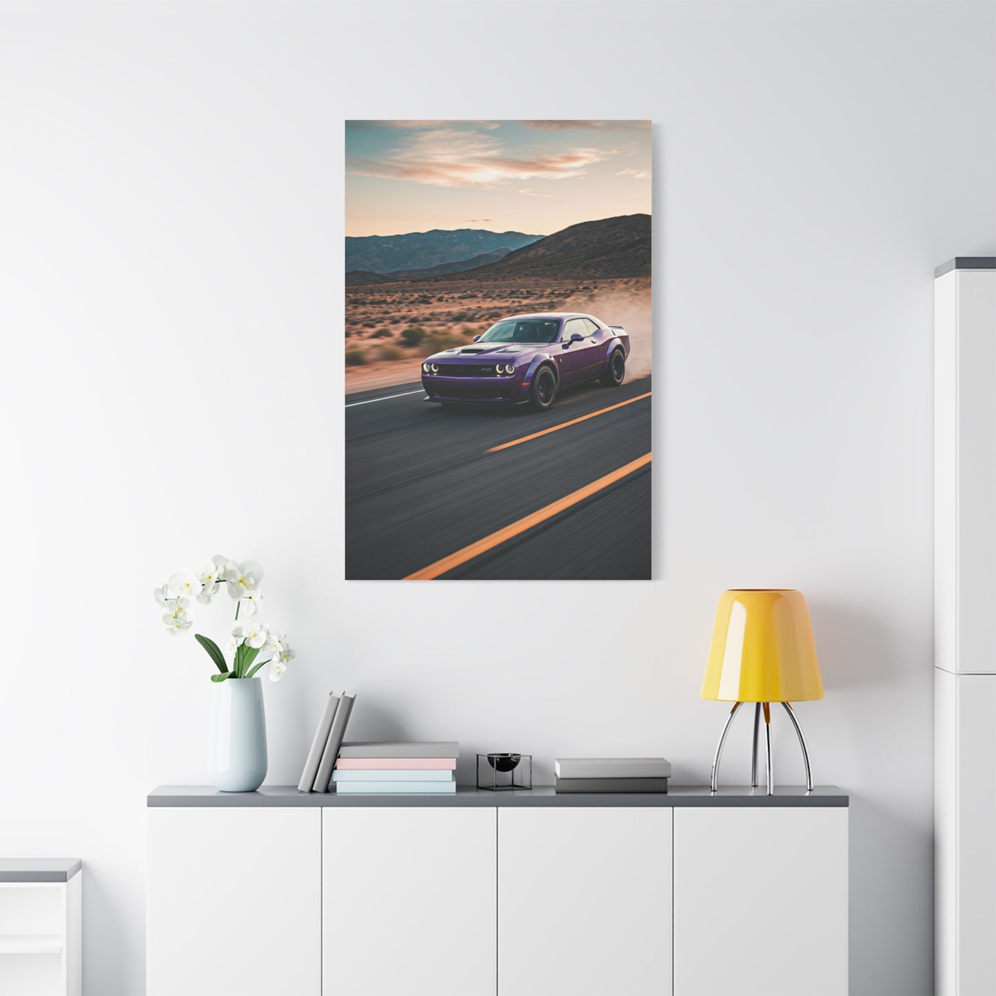Dodge Challenger Canyon Road Power Run Wall Art & Canvas Prints
