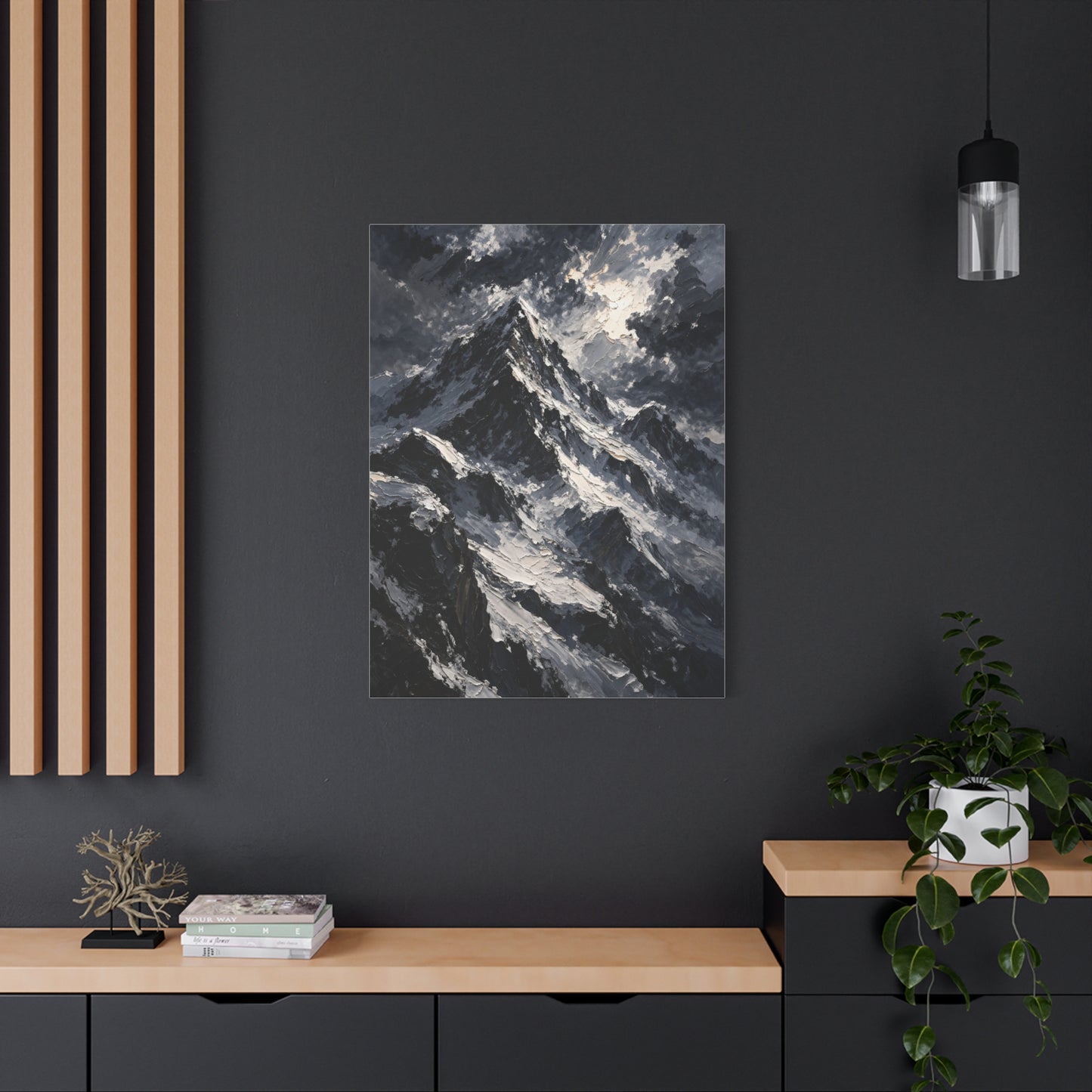 Impasto Oil Alpine Peak Wall Art & Canvas Print