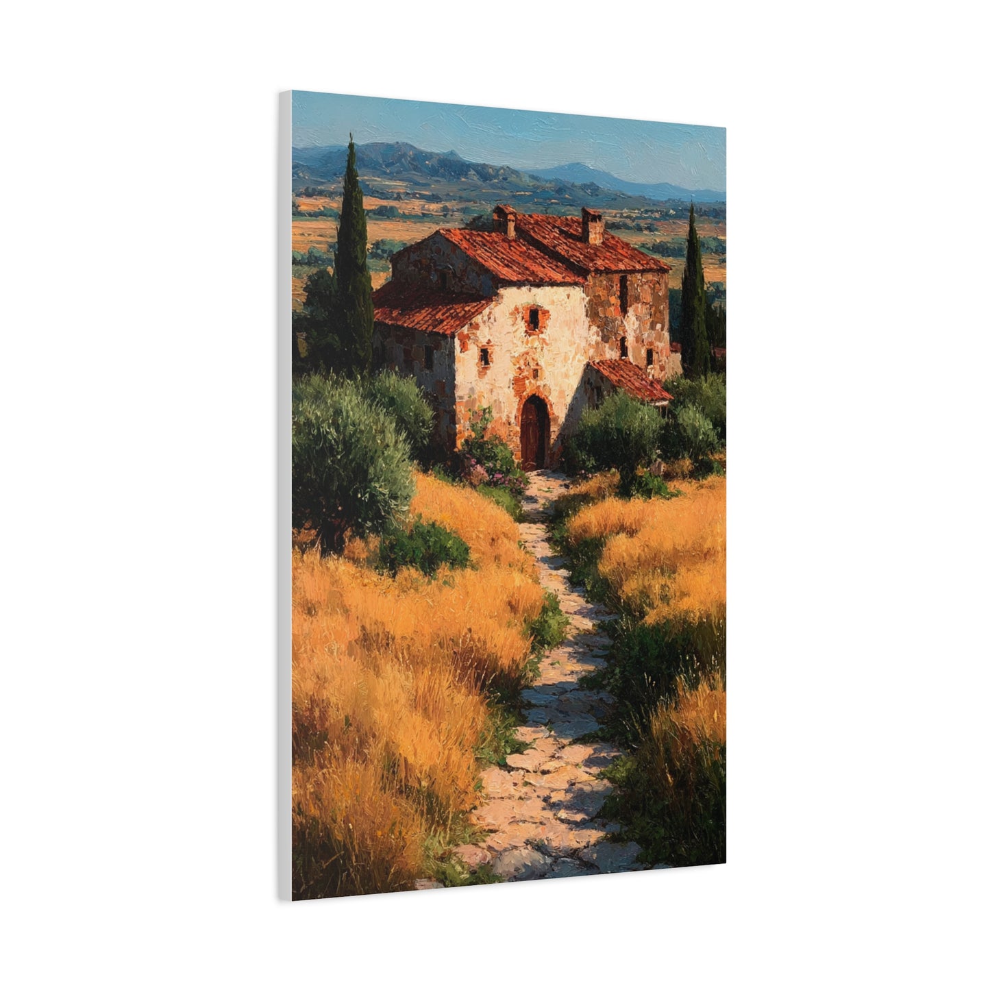 Tuscan Countryside Villa Painting Wall Art & Canvas Print