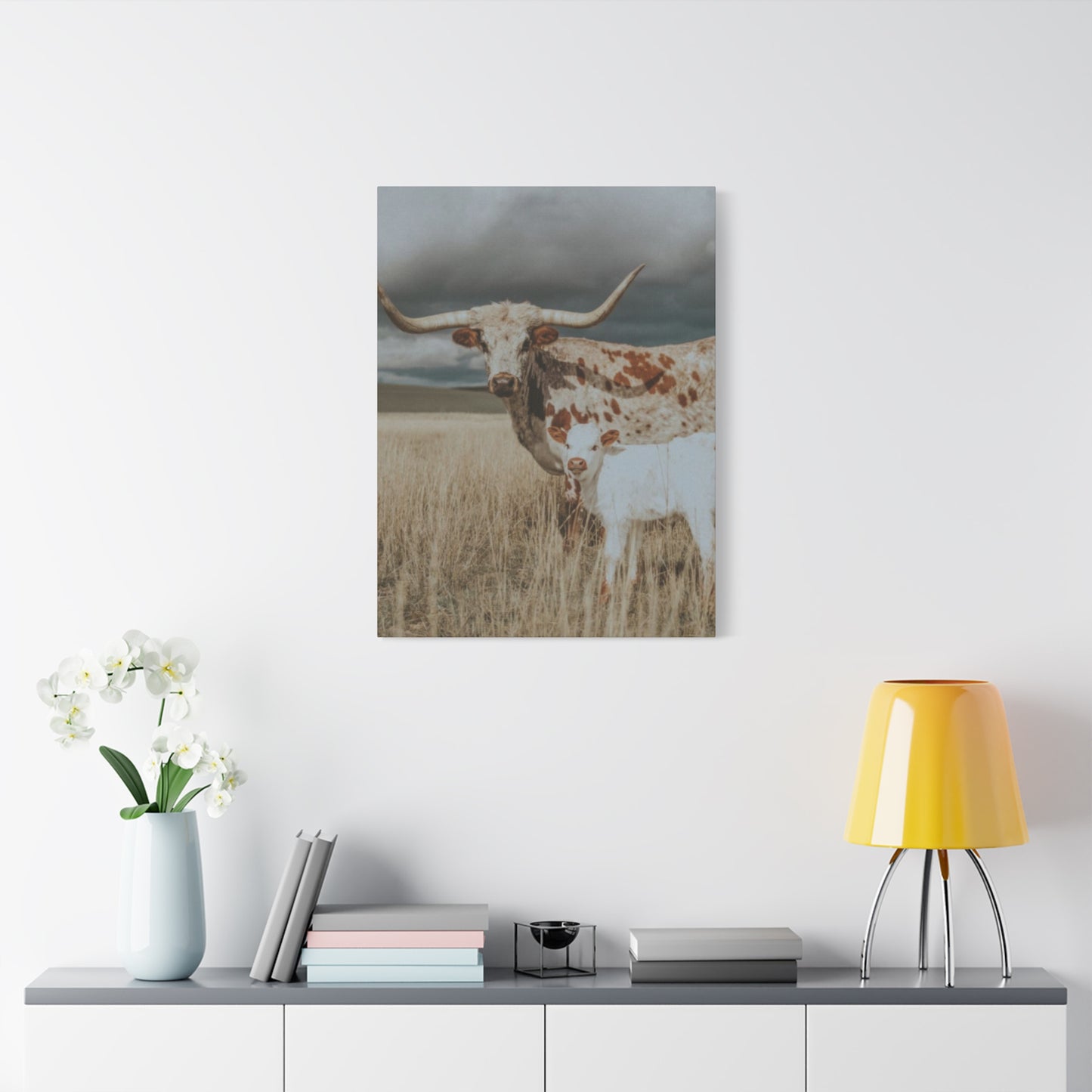Wild Buffalo Family Longhorn Photos Wall Art & Canvas Prints
