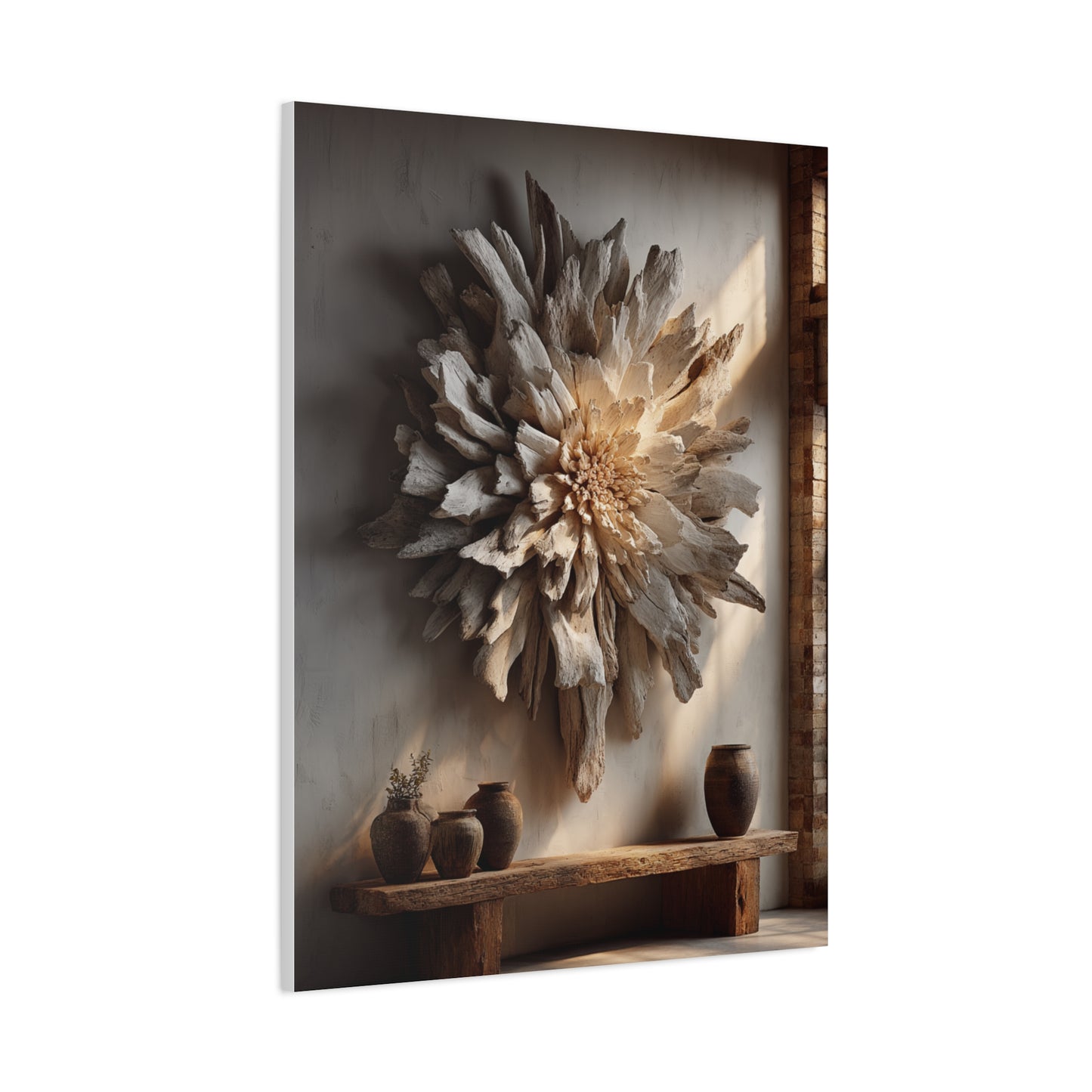 Driftwood Sunburst Wall Sculpture Wall Art & Canvas Print