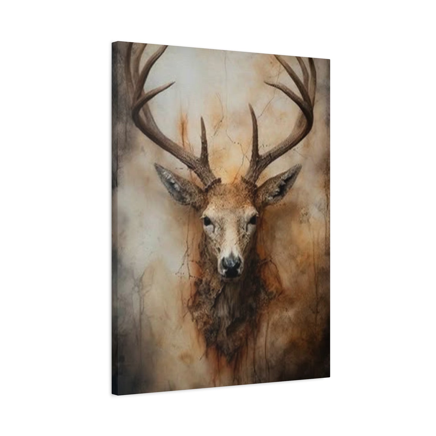 Reindeer Head Painting Wall Art & Canvas Prints