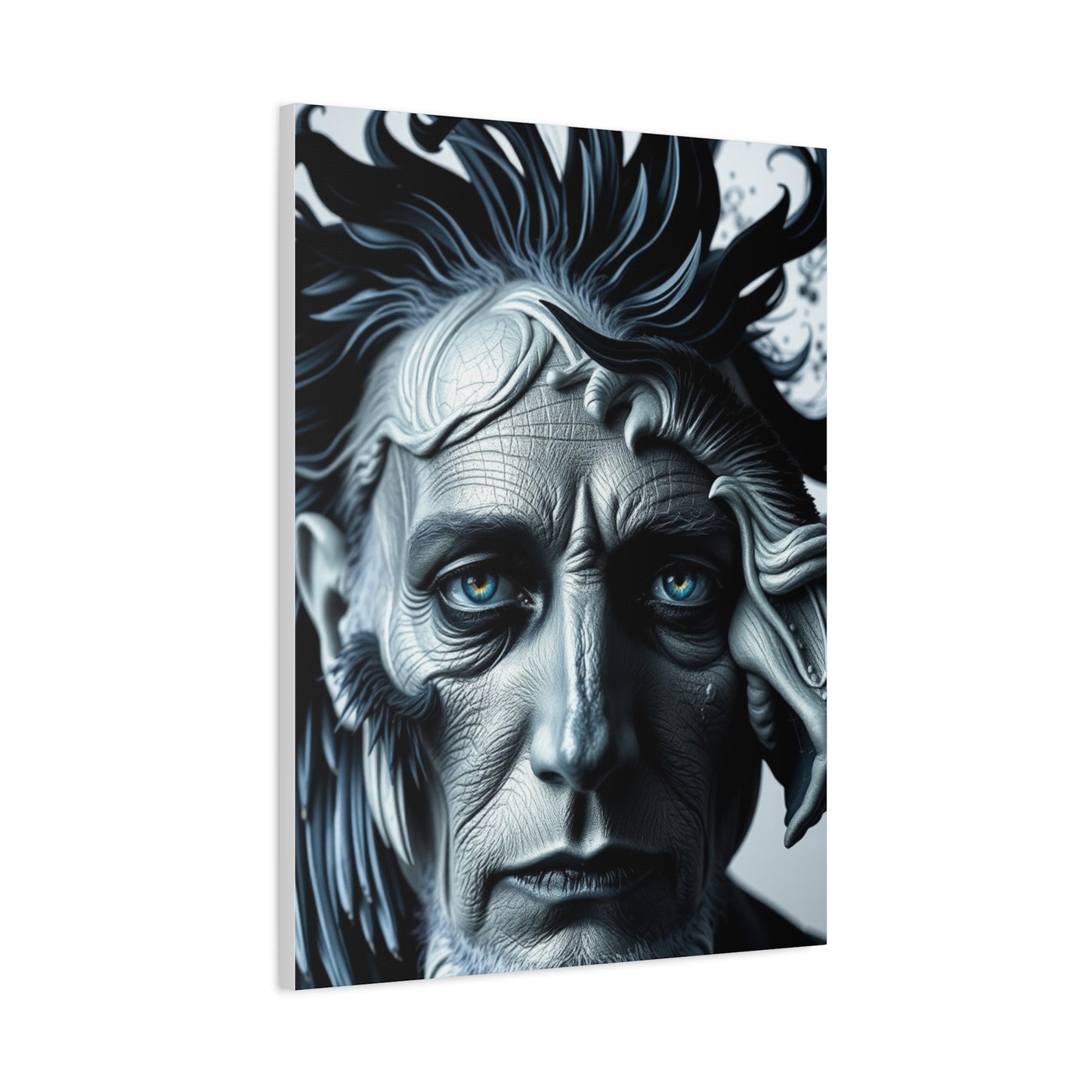 Masterpiece Black, White & Blue Art Vision Wall Art & Canvas Print