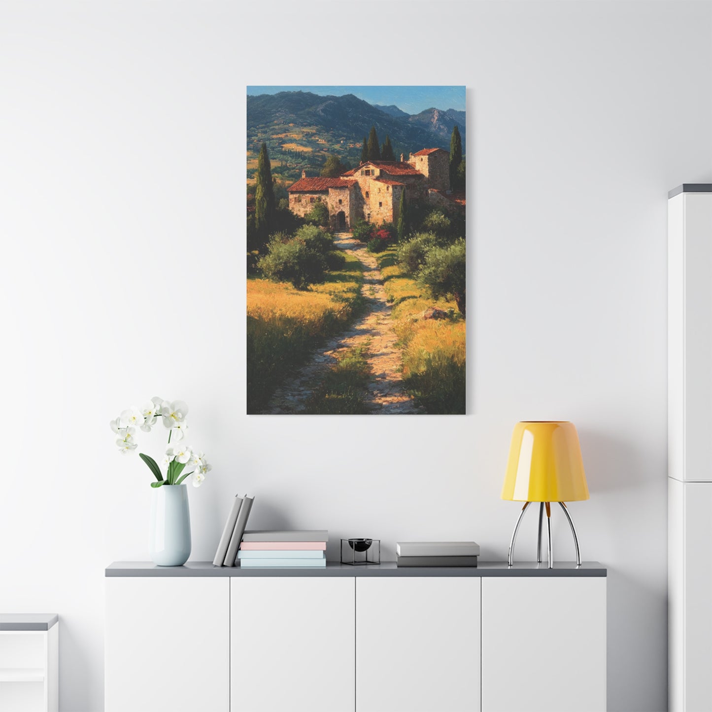Tuscan Countryside Villa Path Wall Art & Canvas Print