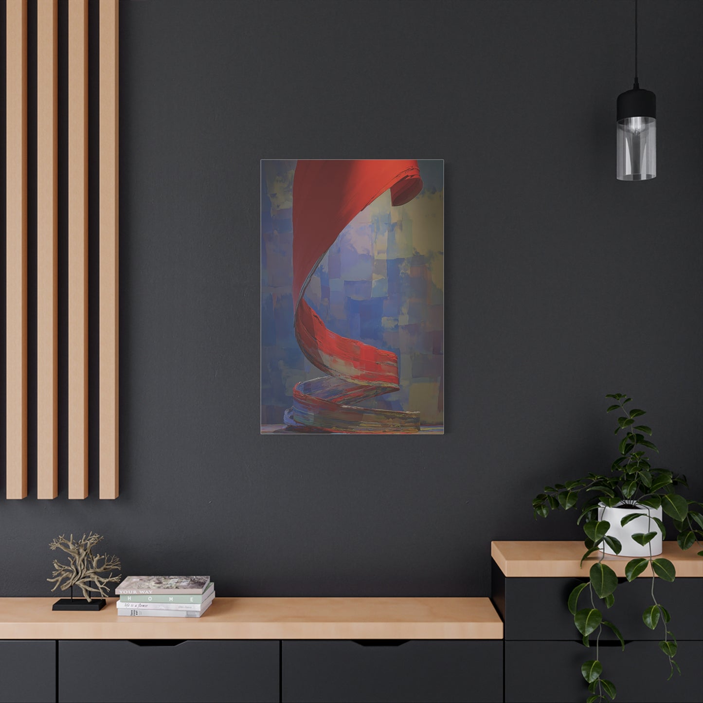 Sculptural Ribbon Motion Abstract Wall Art & Canvas Print