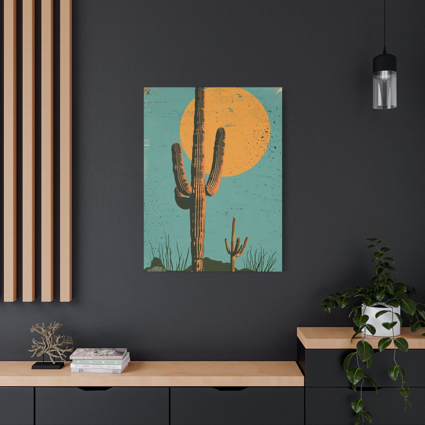 Large Cactus In Desert Wall Art & Canvas Prints