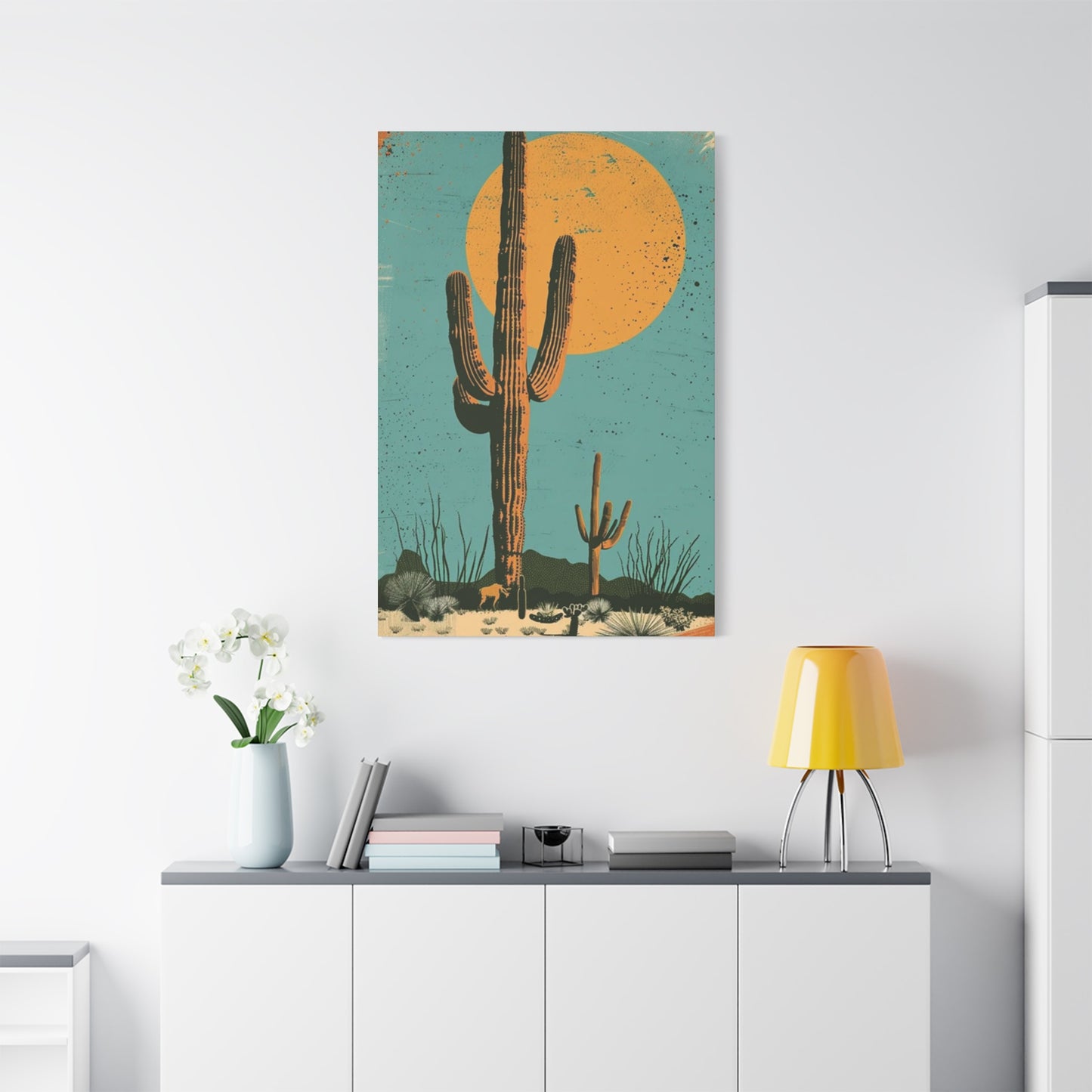 Large Cactus In Desert Wall Art & Canvas Prints