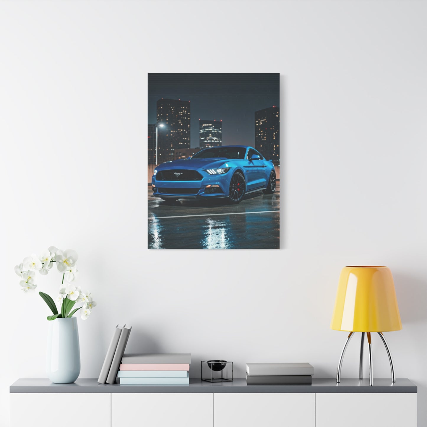 Ford Mustang Dark Horse Rooftop Parking Garage Wall Art & Canvas Prints