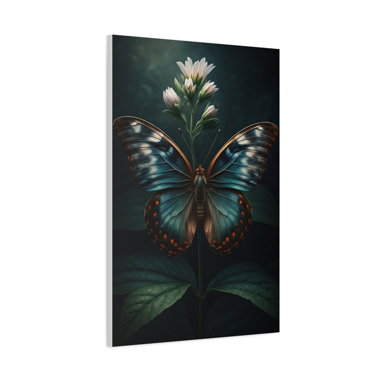 Midnight Blue Garden Butterfly Wall Art & Canvas Prints
