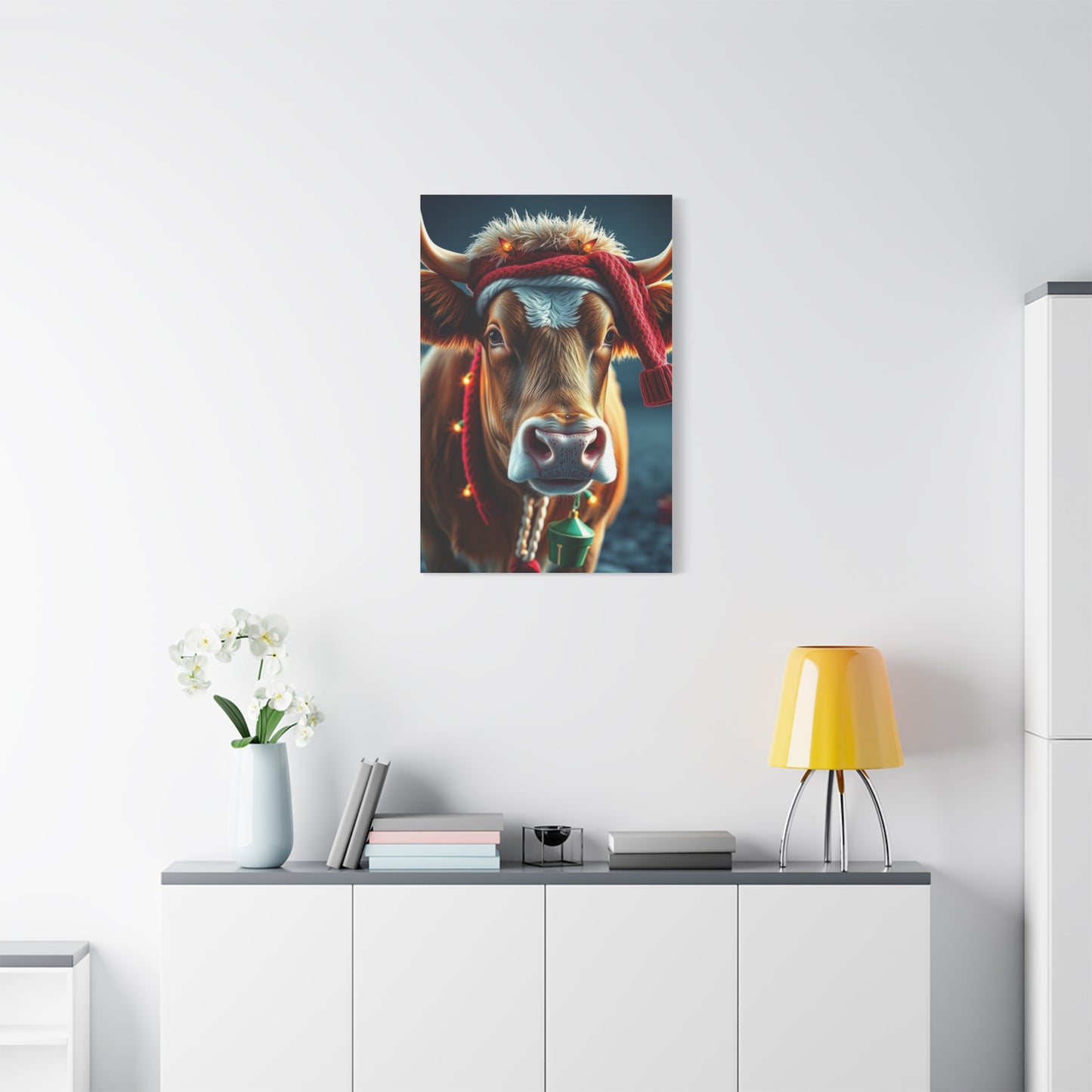 Christmas Cow Art Supreme Gallery Wall Art & Canvas Print