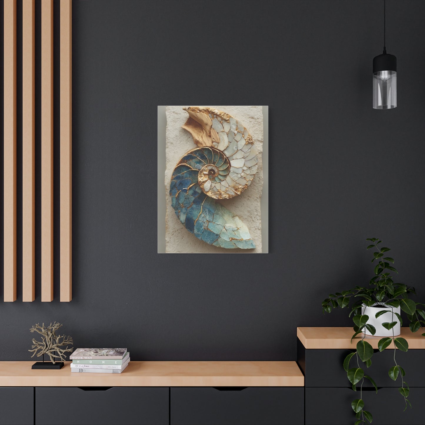 Nautilus Driftwood Mosaic Wall Art & Canvas Print
