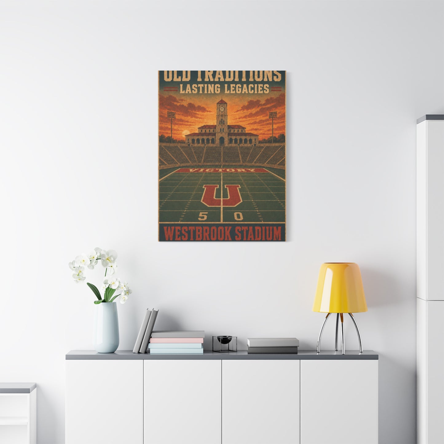 Vintage Stadium Legacy Football Sports Wall Art & Canvas Print