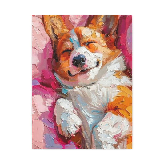 Sleeping Happy Dog Wall Art & Canvas Prints