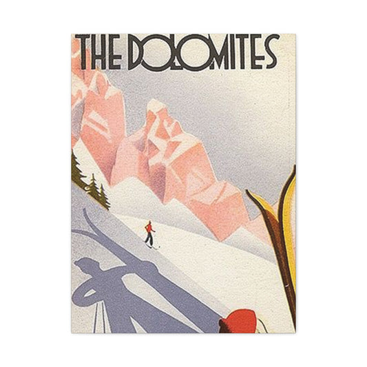 The Dolomites Skiing Poster Wall Art & Canvas Prints