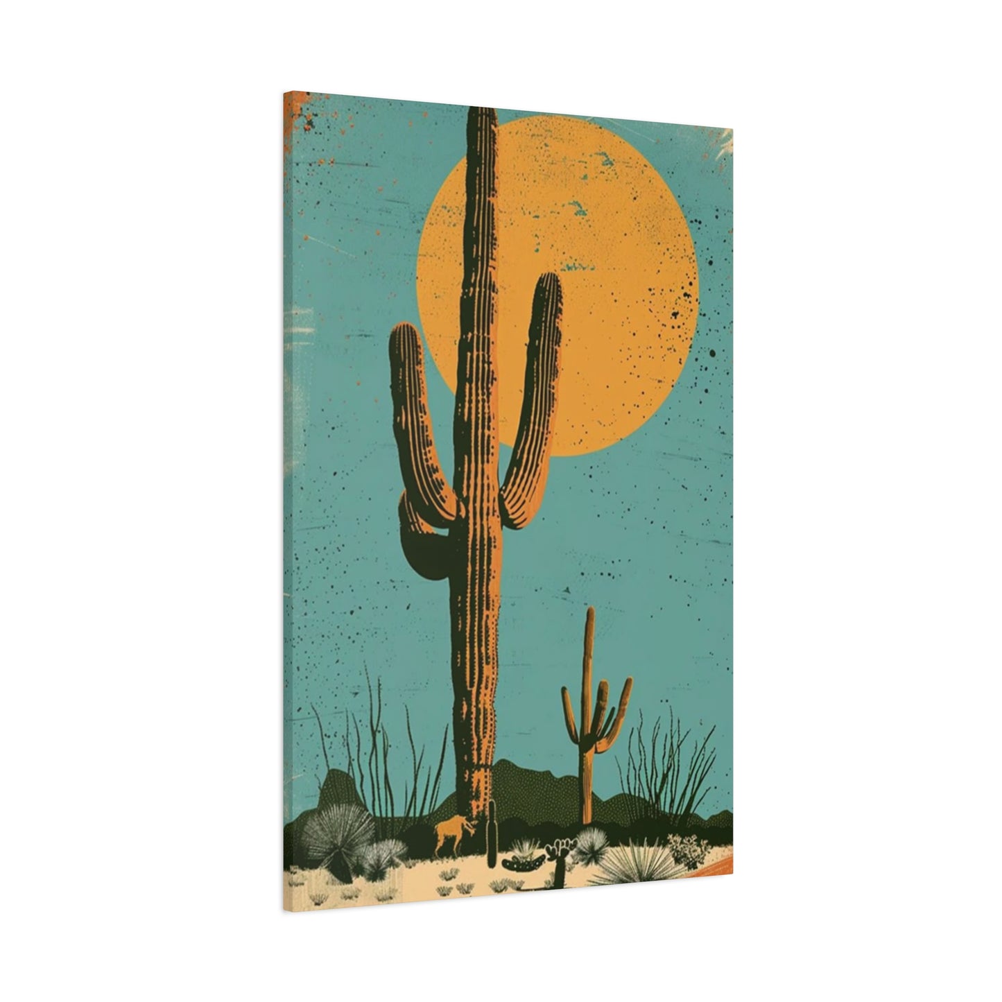 Large Cactus In Desert Wall Art & Canvas Prints