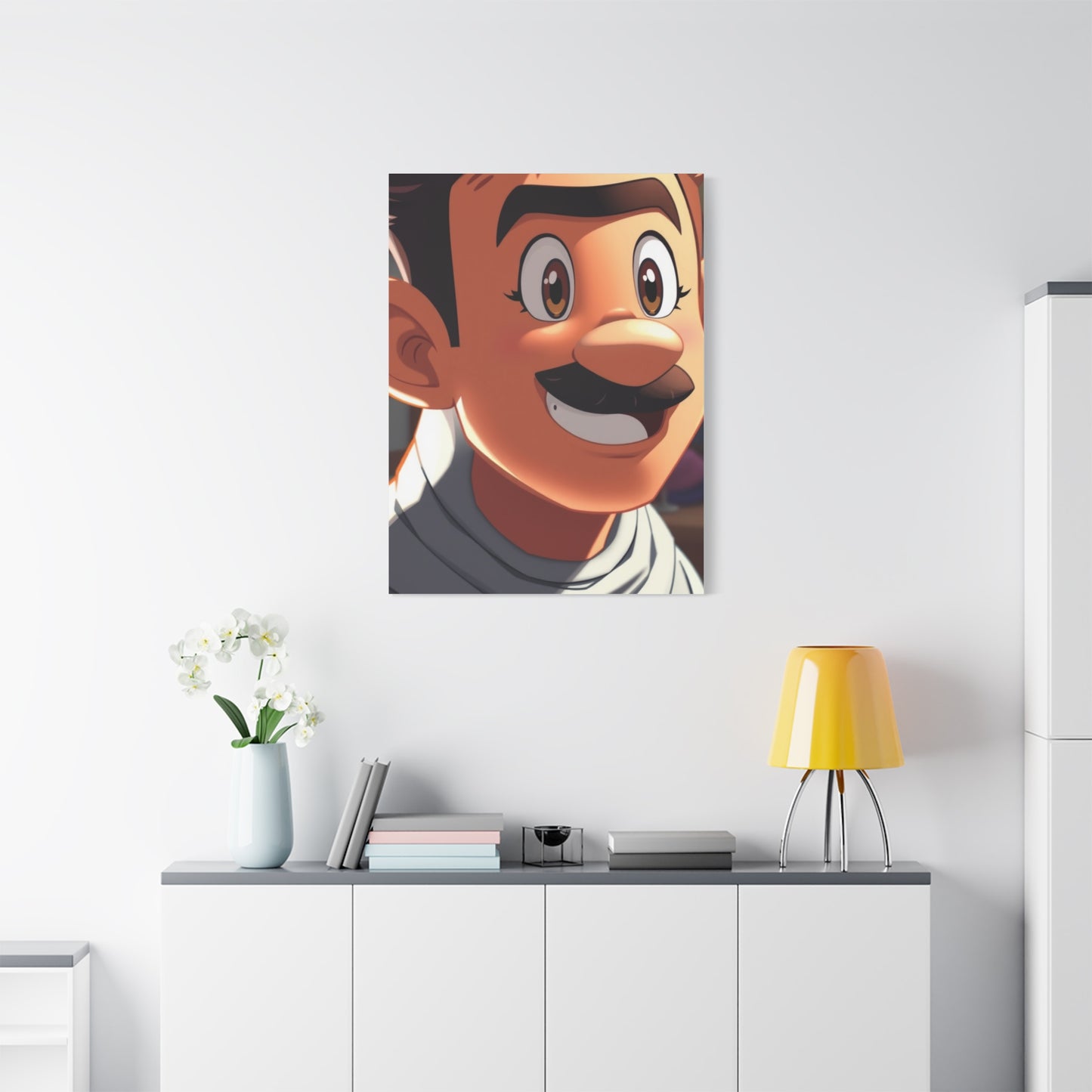 Serene Cartoon Reverie Wall Art & Canvas Print