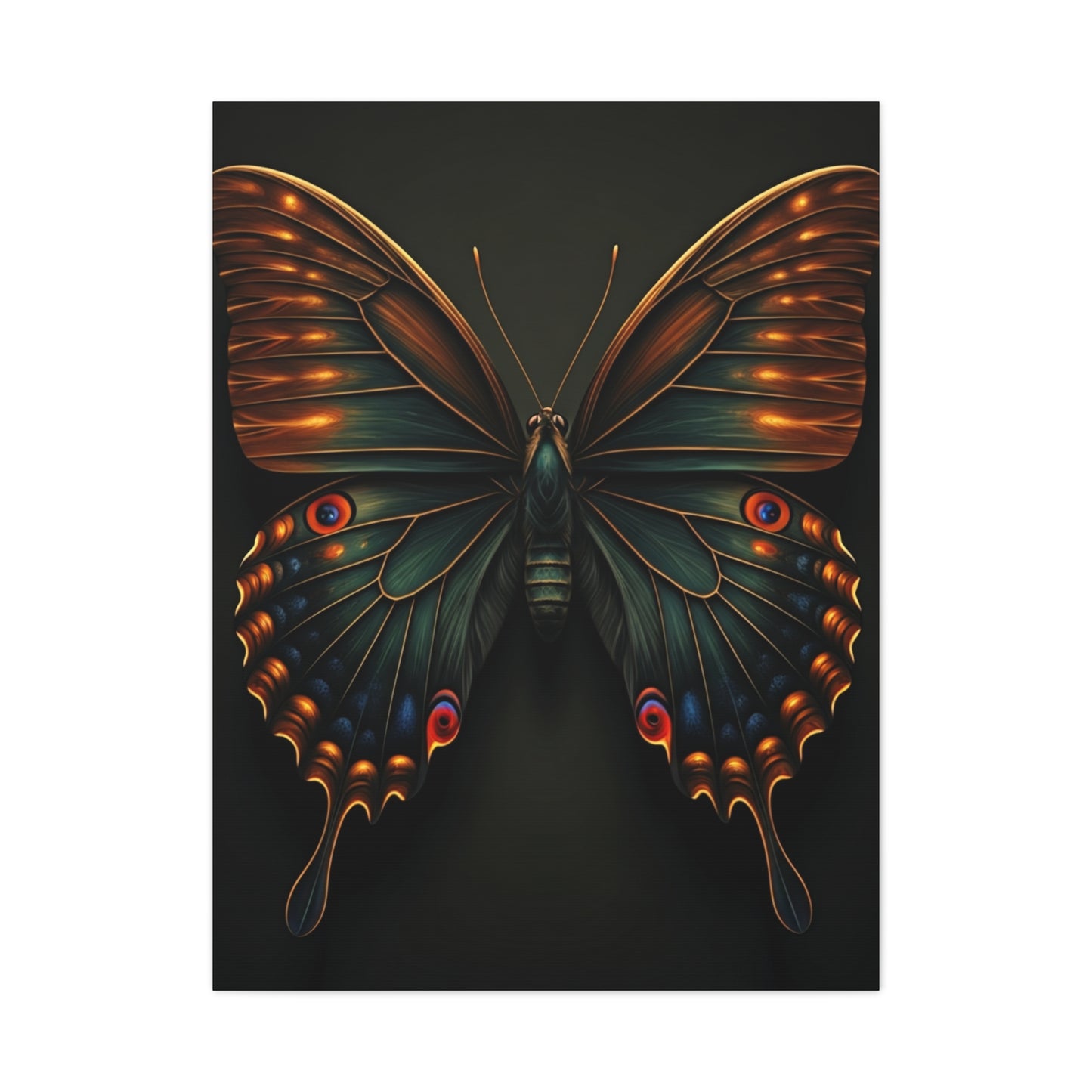 Peacock Pattern Butterfly Portrait Wall Art & Canvas Prints