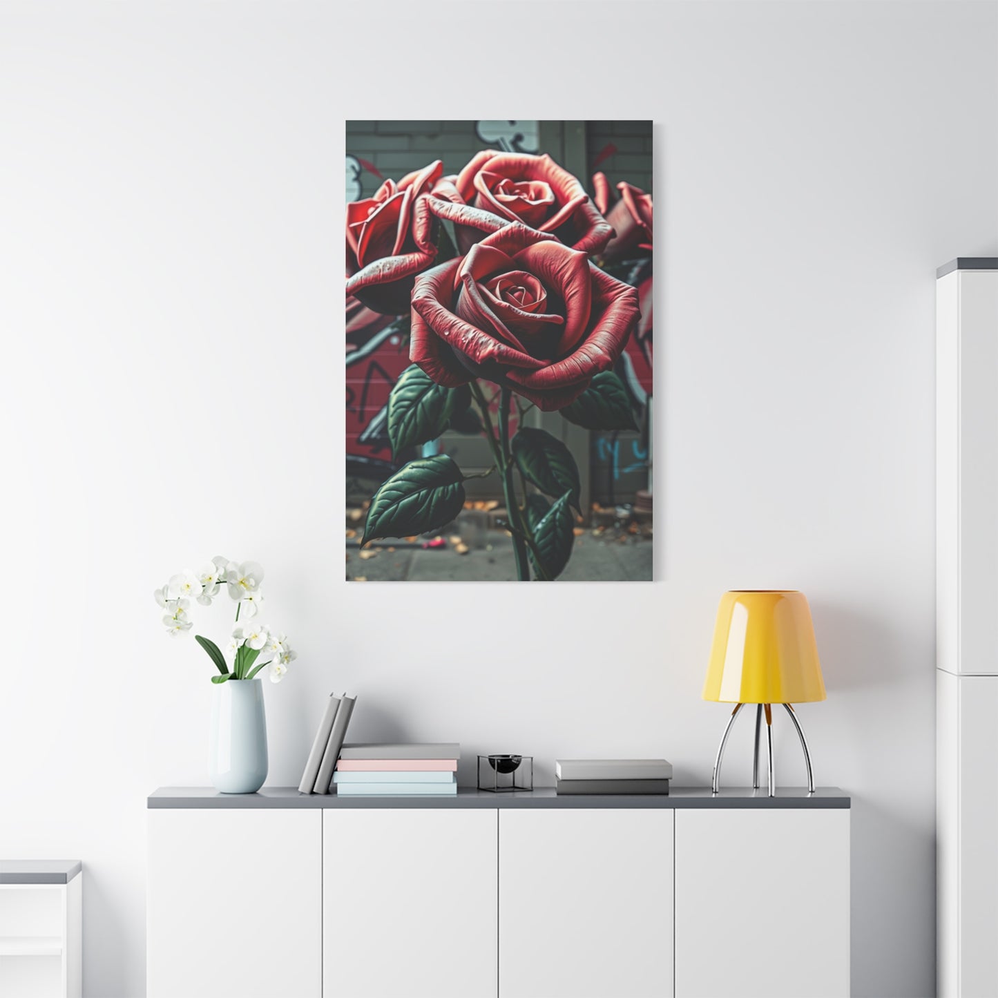 Renaissance Bloom Graffiti Wall Art & Canvas Print