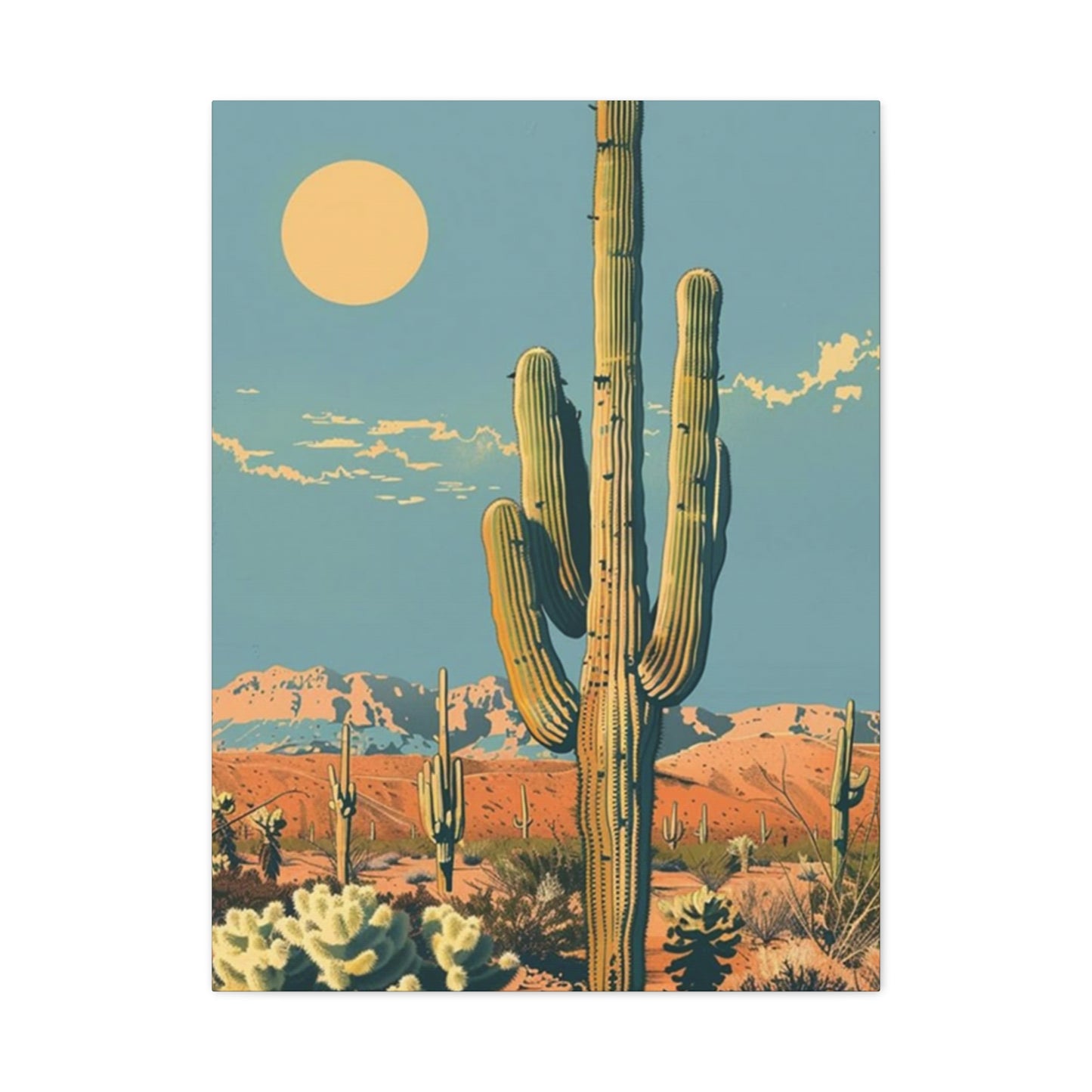 Large Cactus In Desert Wall Art & Canvas Prints