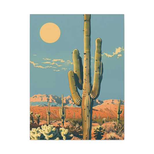 Large Cactus In Desert Wall Art & Canvas Prints