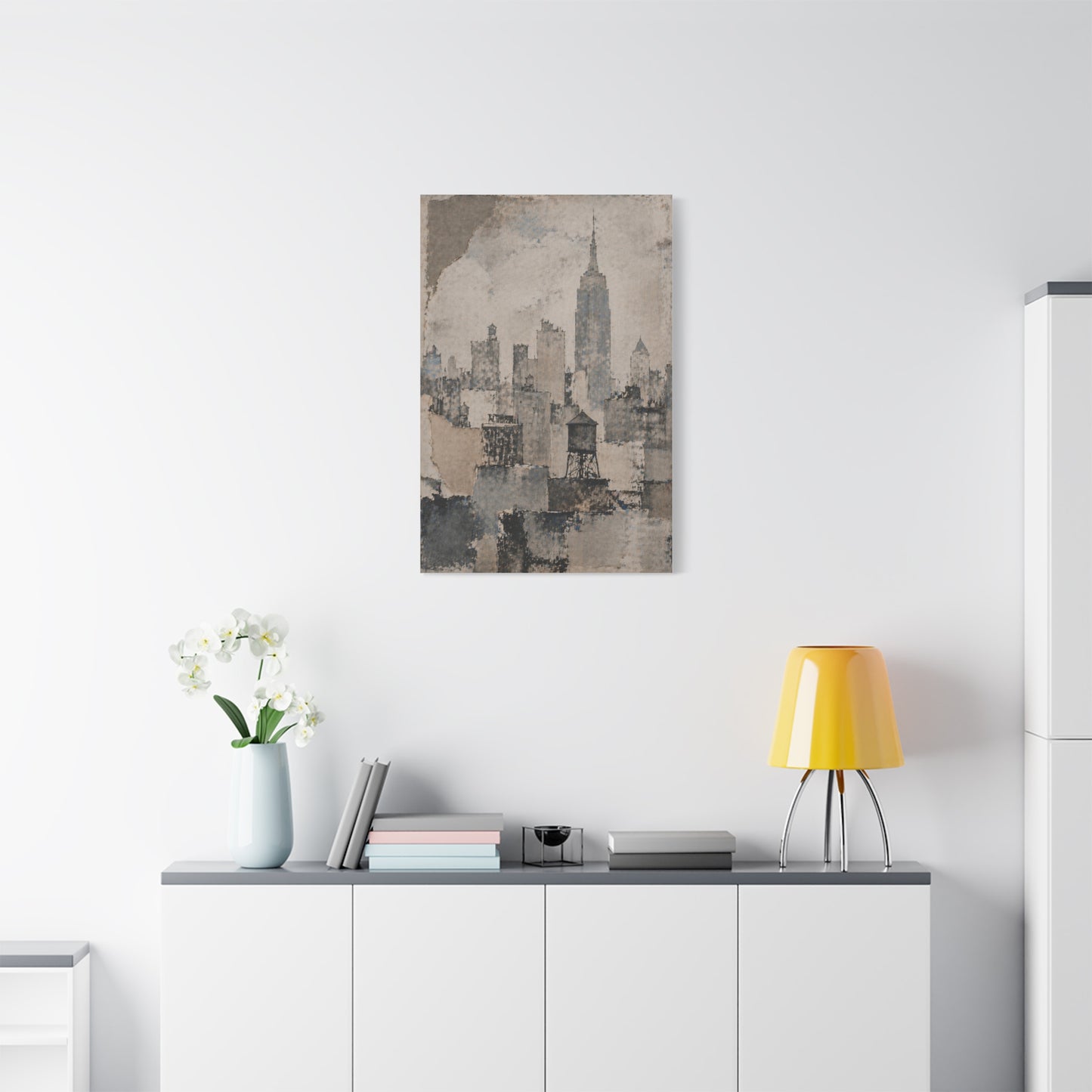 Vintage Empire State Skyline Study Wall Art & Canvas Print