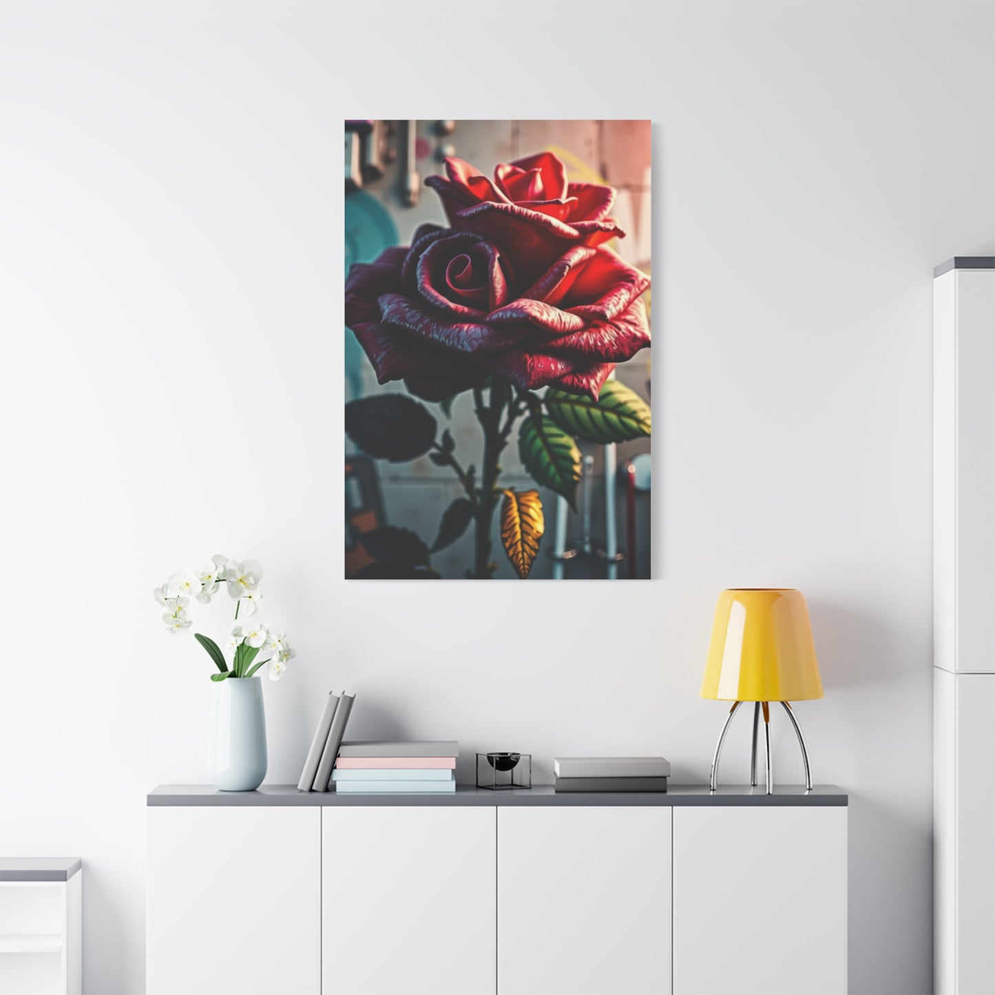 Regal Petals Street Canvas Wall Art & Canvas Print