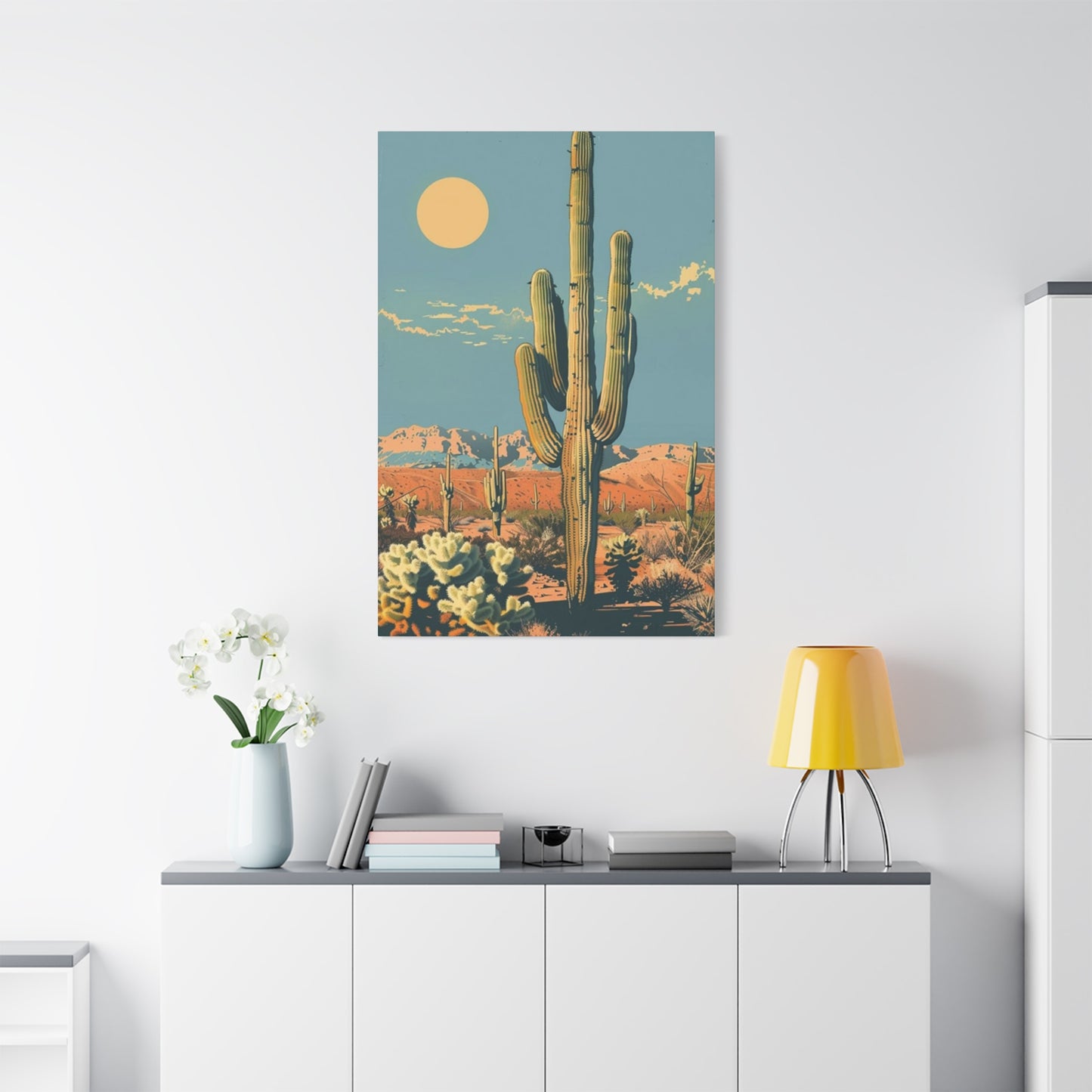 Large Cactus In Desert Wall Art & Canvas Prints