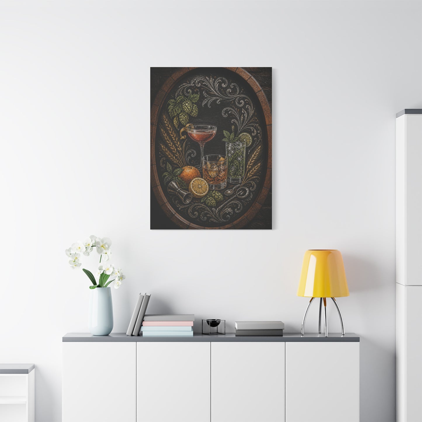 Chalkboard Cocktail Illustration Wall Art & Canvas Print