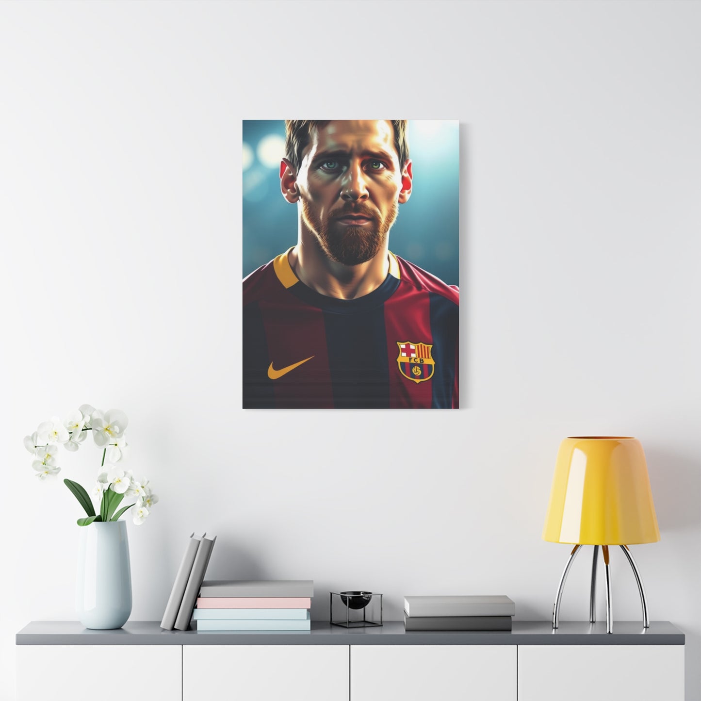 Messi: The Illustrated Icon Canvas Wall Art & Canvas Print