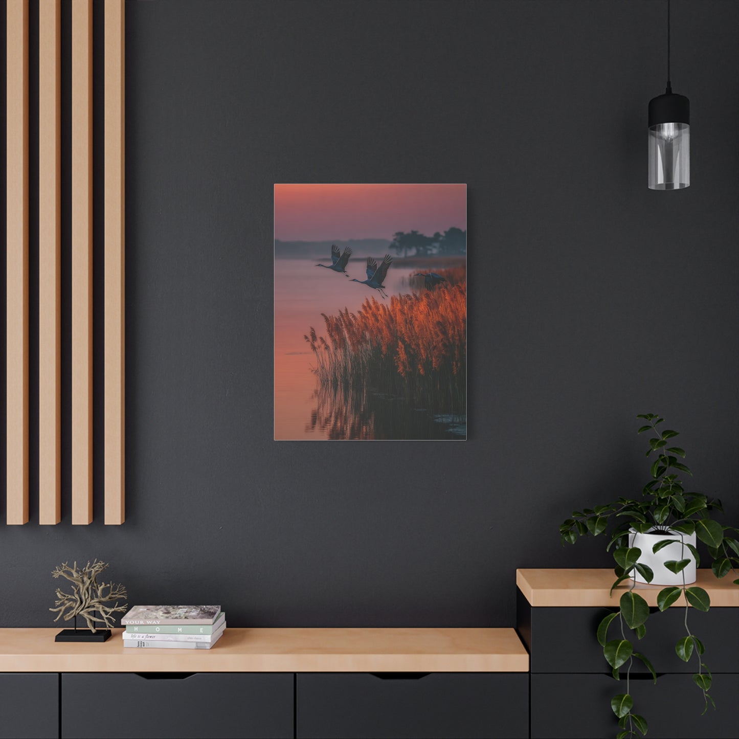 Autumn Marsh Sunrise Geese Wall Art & Canvas Print