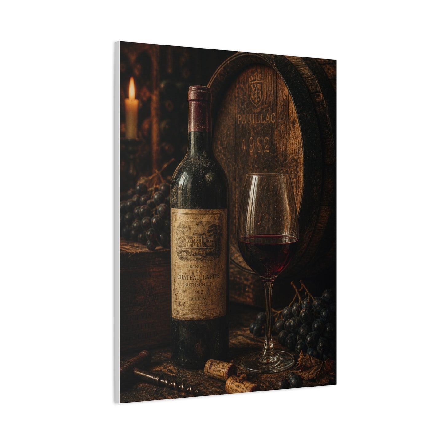 Vintage Red Wine Cellar Still Life Wall Art & Canvas Print