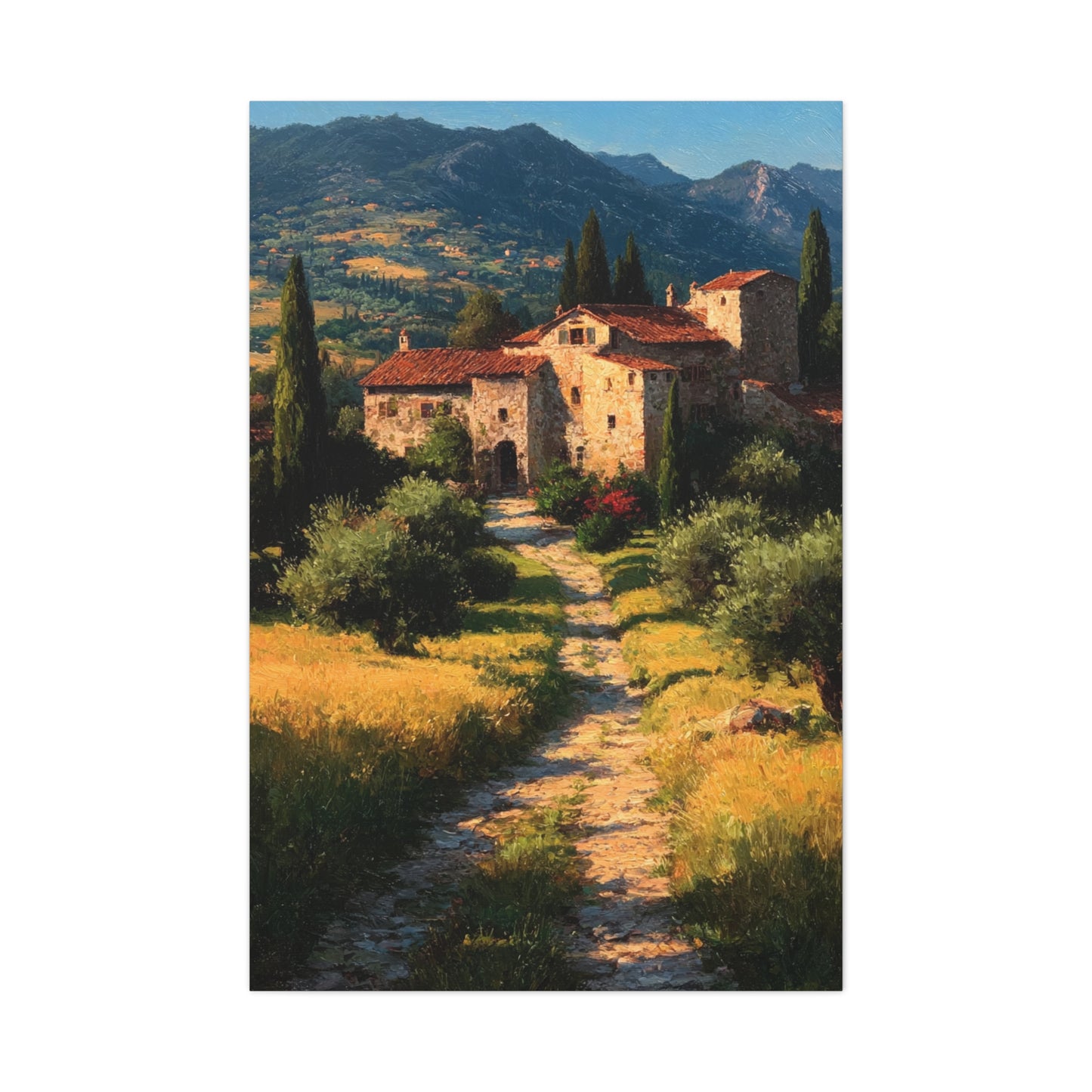 Tuscan Countryside Villa Path Wall Art & Canvas Print