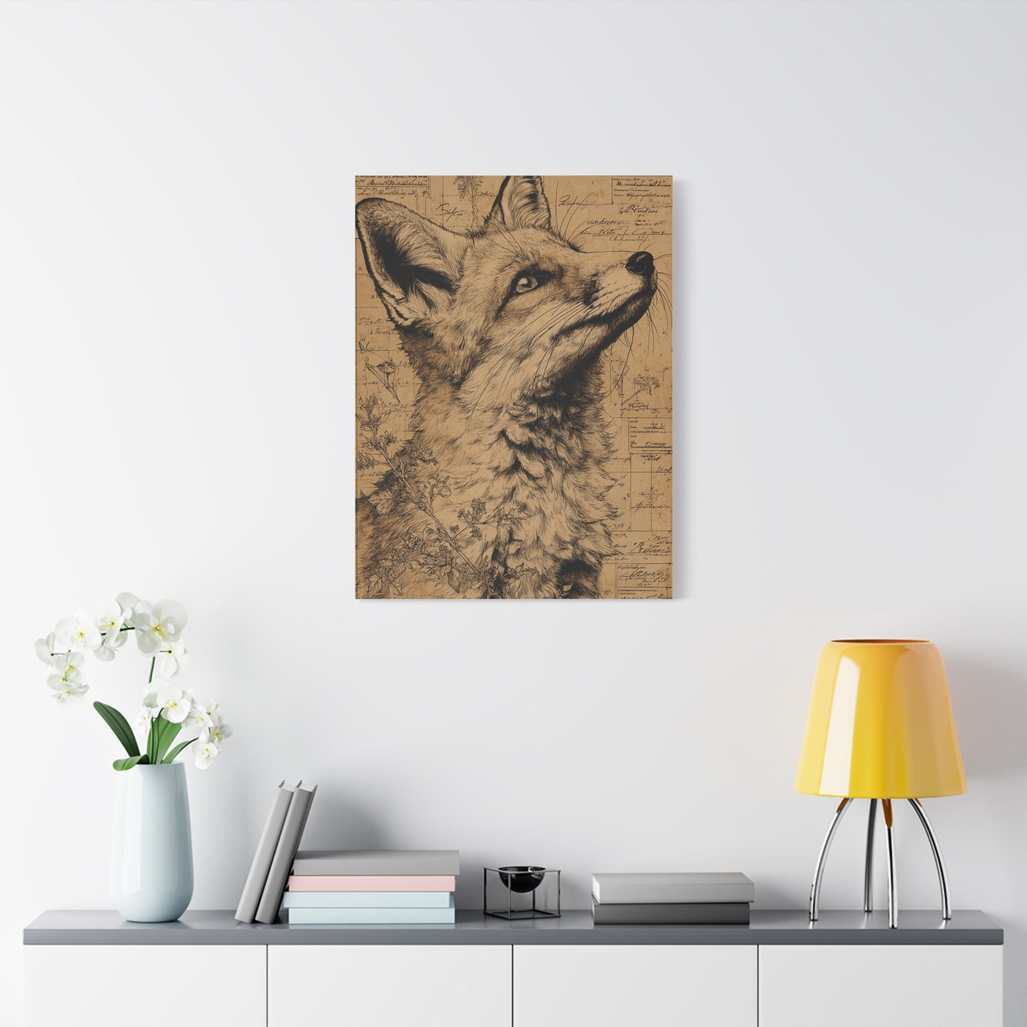 Vintage Natural History Fox Study Wall Art & Canvas Print
