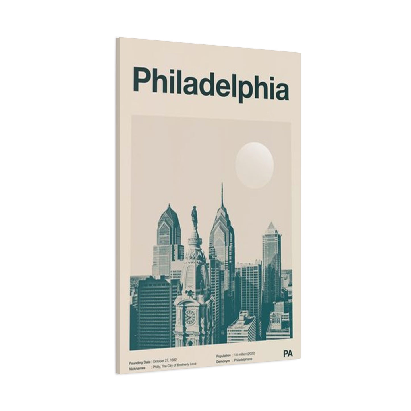 Philadelphia Pennsylvania Skyline Wall Art & Canvas Prints