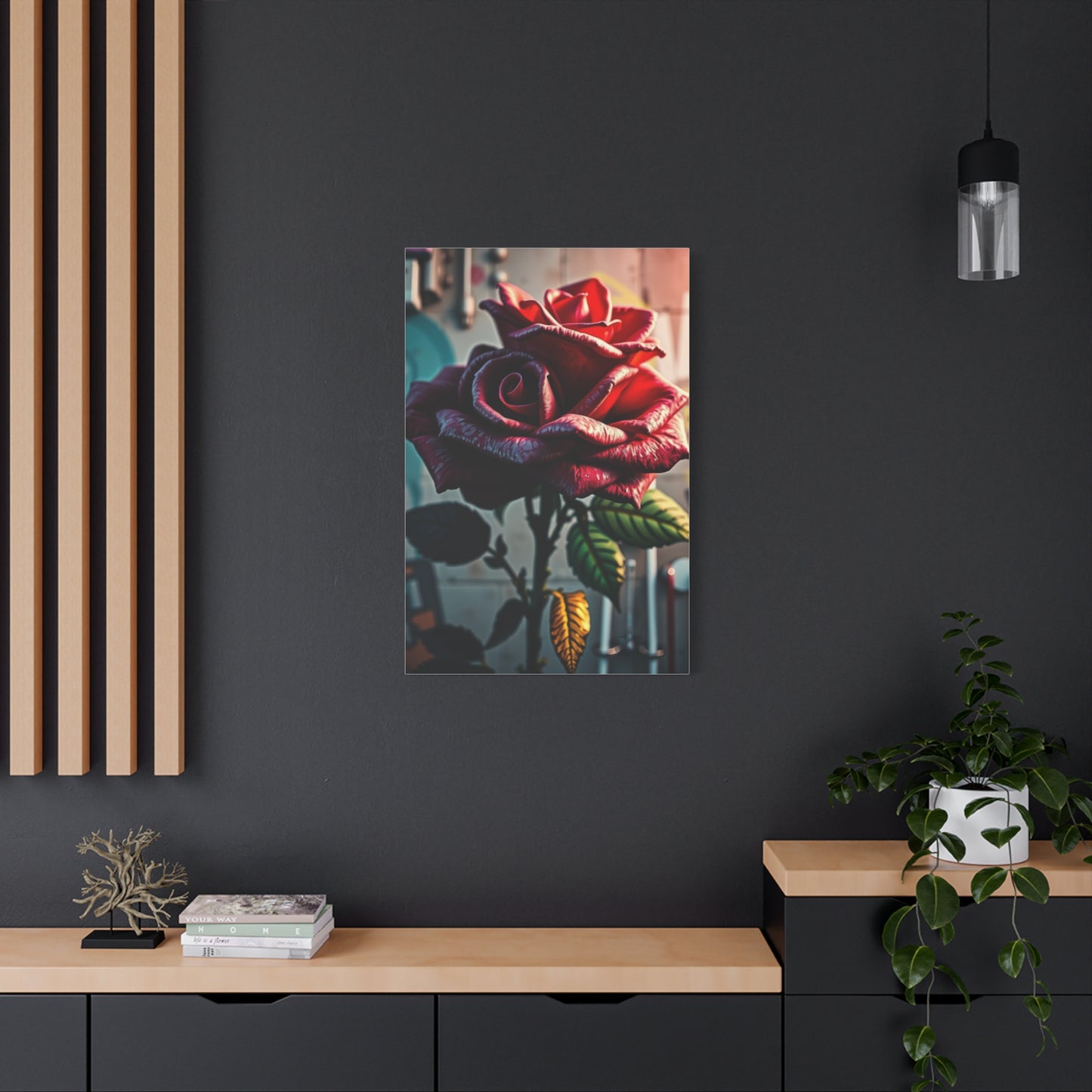 Regal Petals Street Canvas Wall Art & Canvas Print