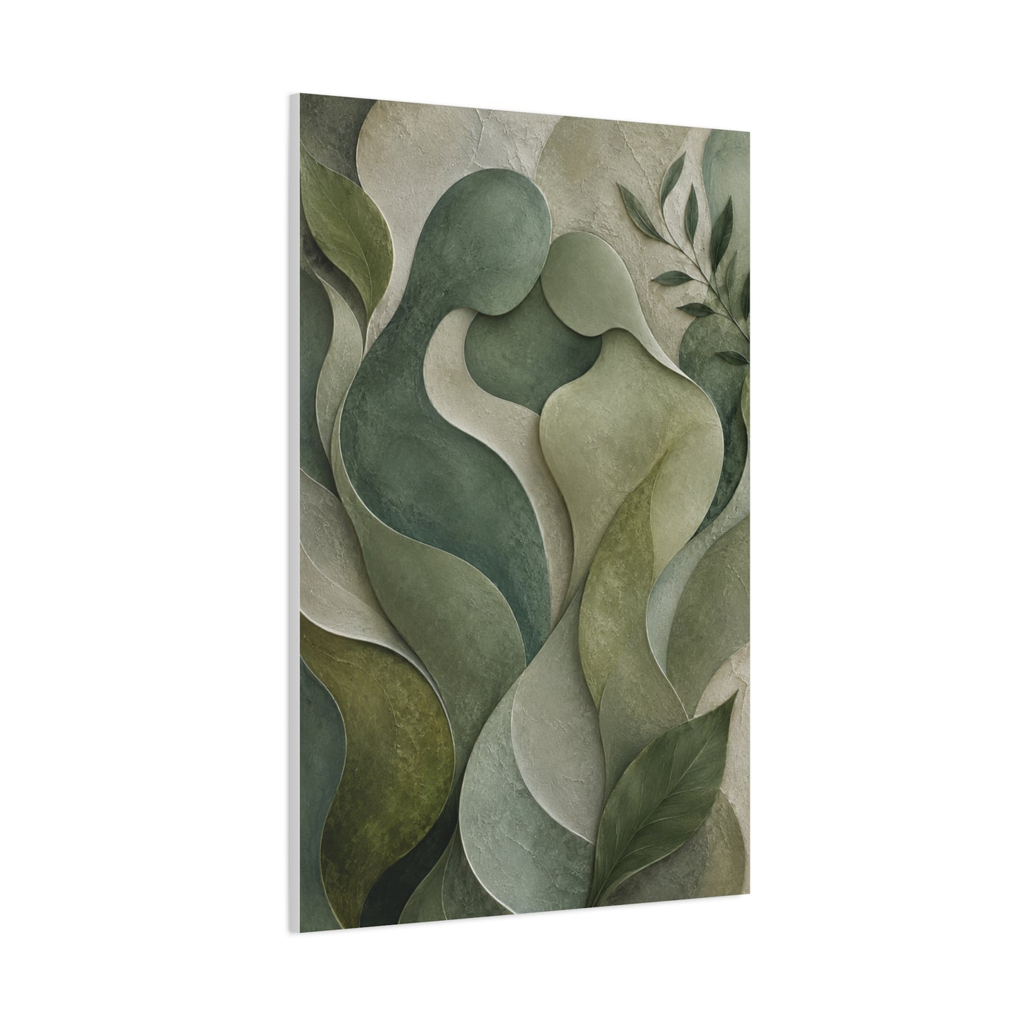 Biophilic Jade Embrace Abstract Wall Art & Canvas Print