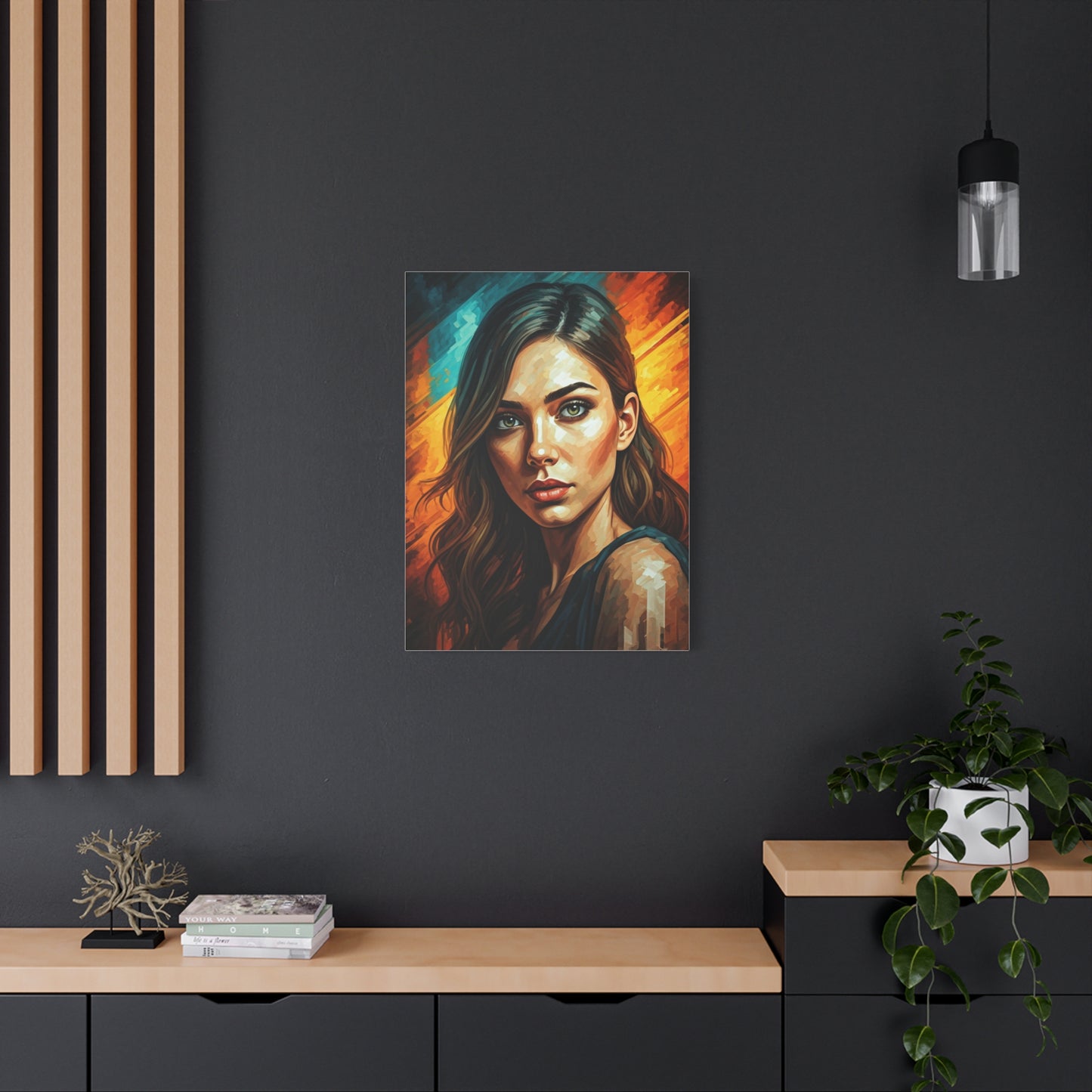 Ember Gaze Feminine Portrait Wall Art & Canvas Print