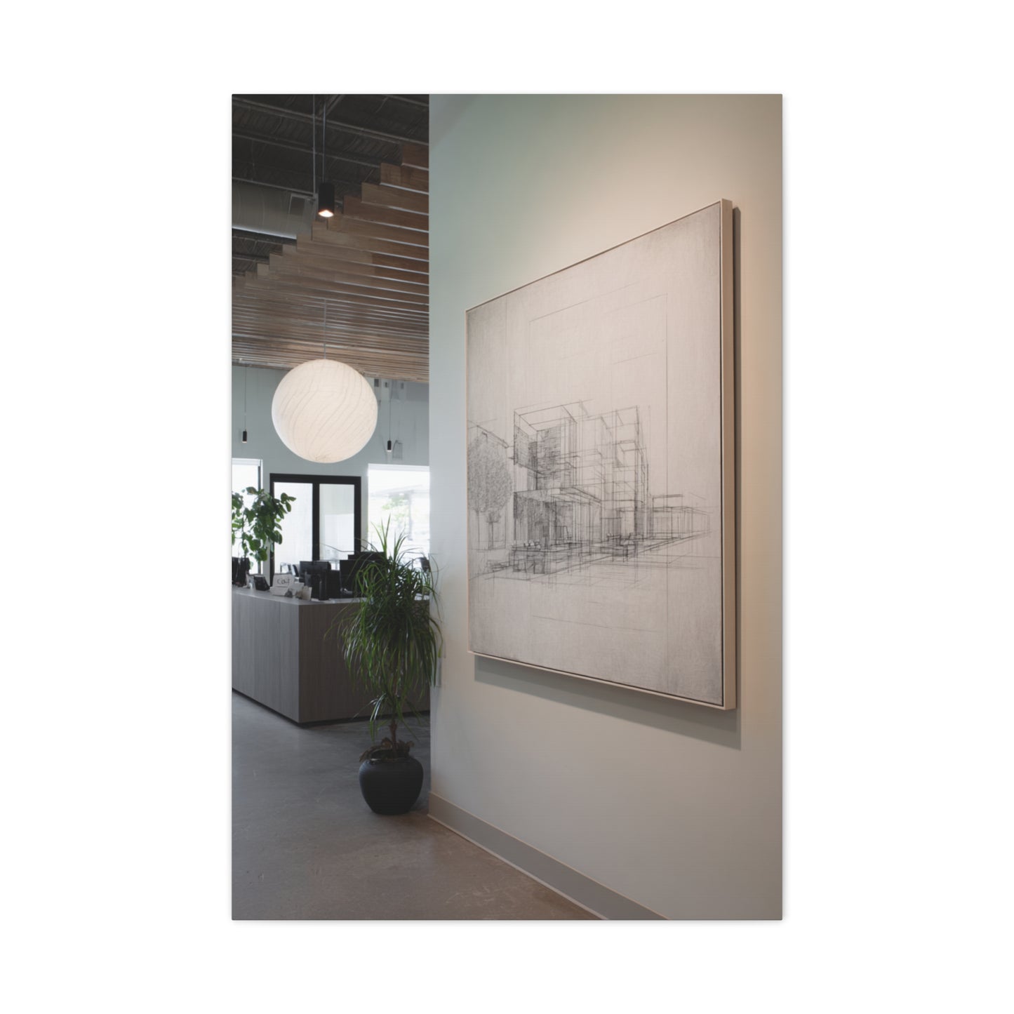 Refined Architectural Linework Artwork Wall Art & Canvas Print