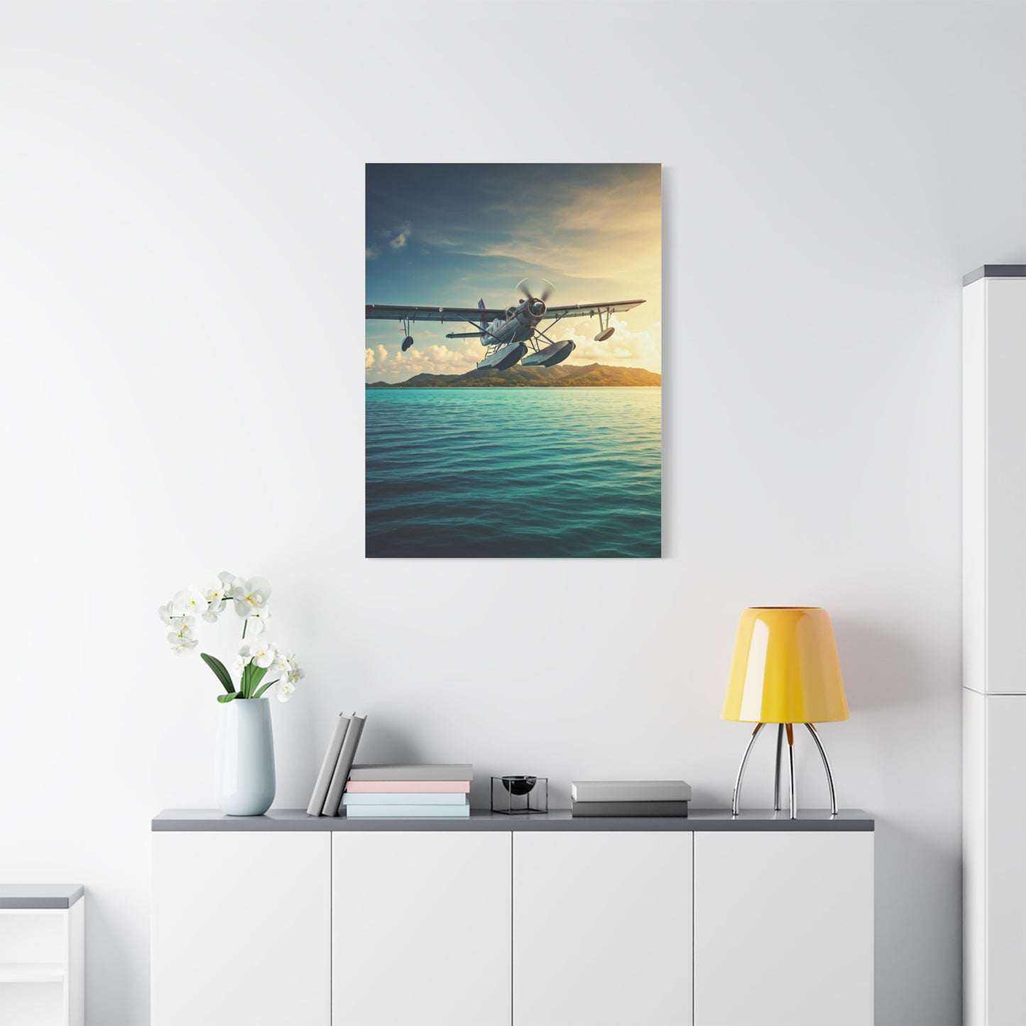 Seaplane Over Tropical Waters Wall Art & Canvas Prints