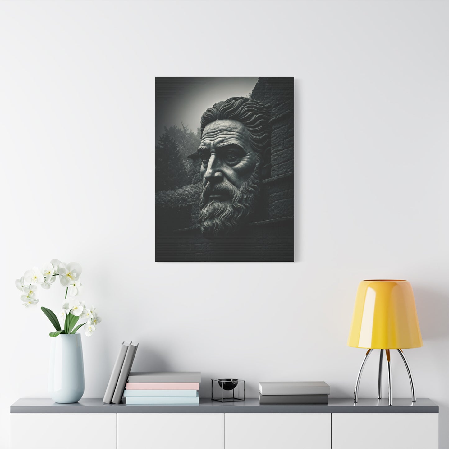 Ancient Stone Philosopher Bust Wall Art & Canvas Prints
