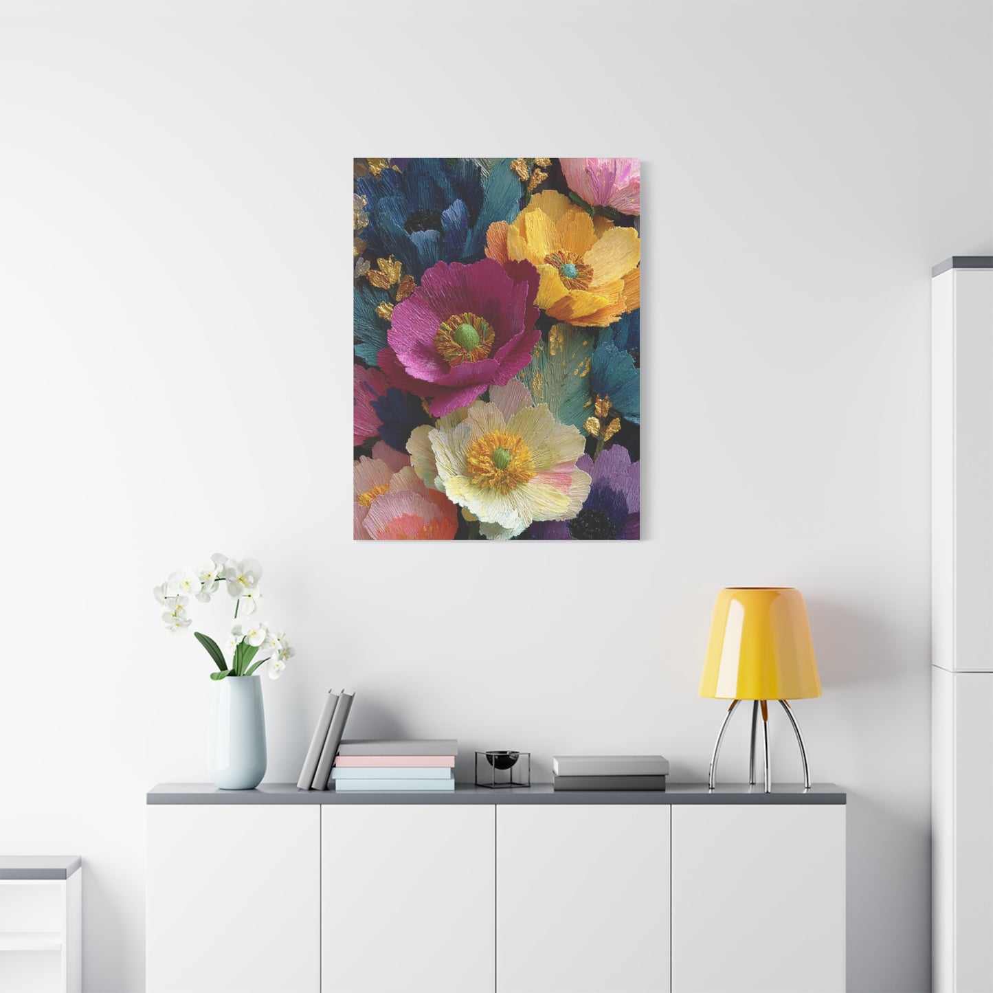 Textured Floral Relief Composition Wall Art & Canvas Print