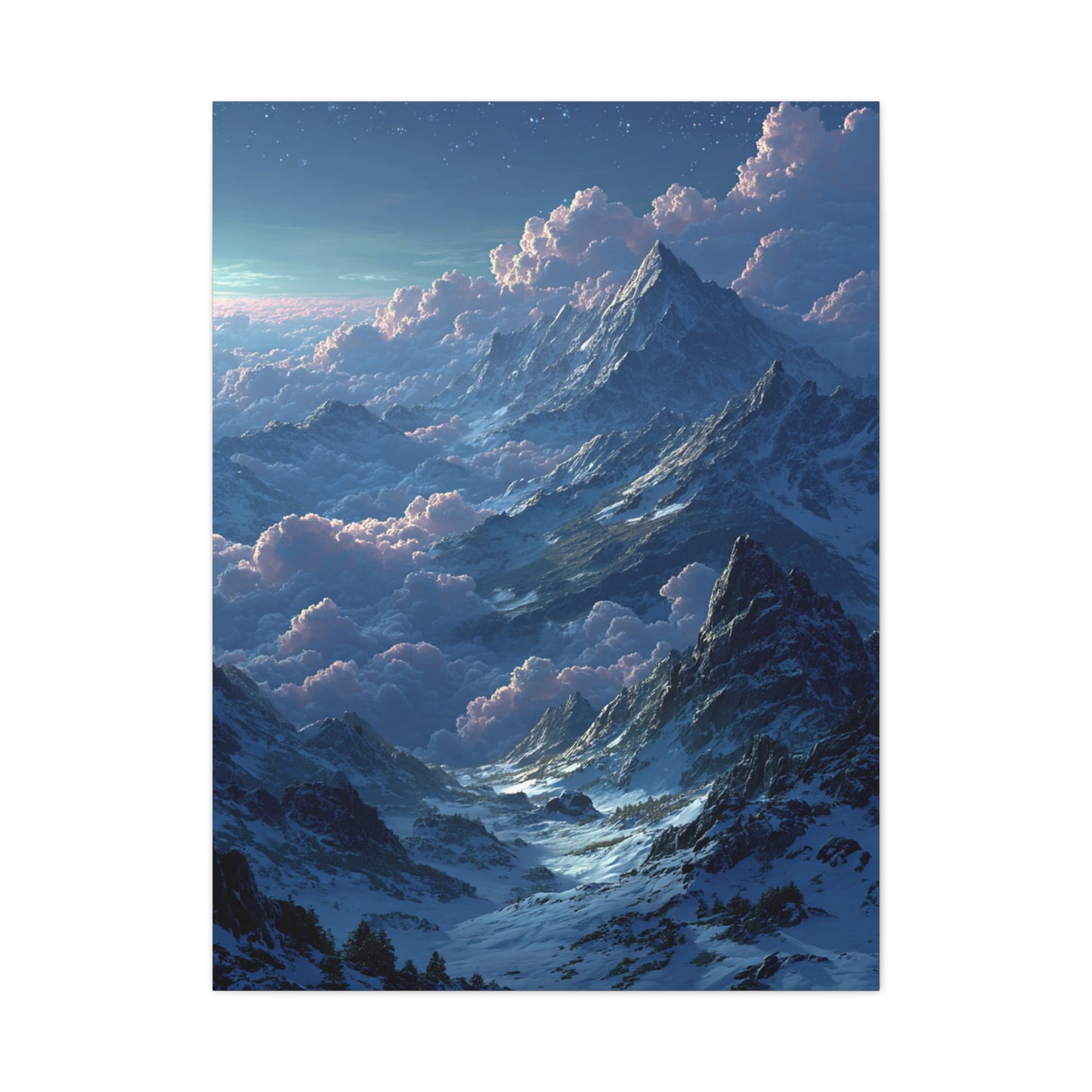 Himalayan Peaks & Cloud Sea Nocturne Wall Art & Canvas Print