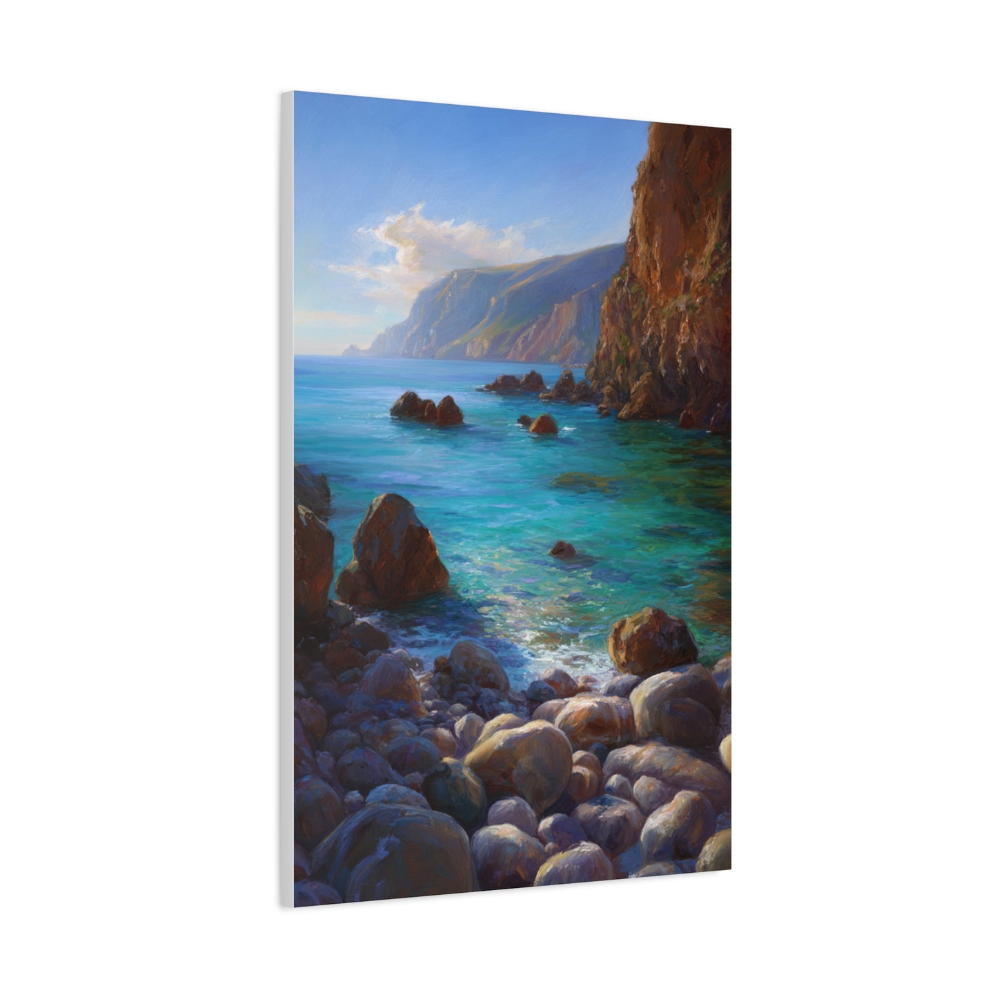 Quiet Turquoise Coastal Cove Wall Art & Canvas Print