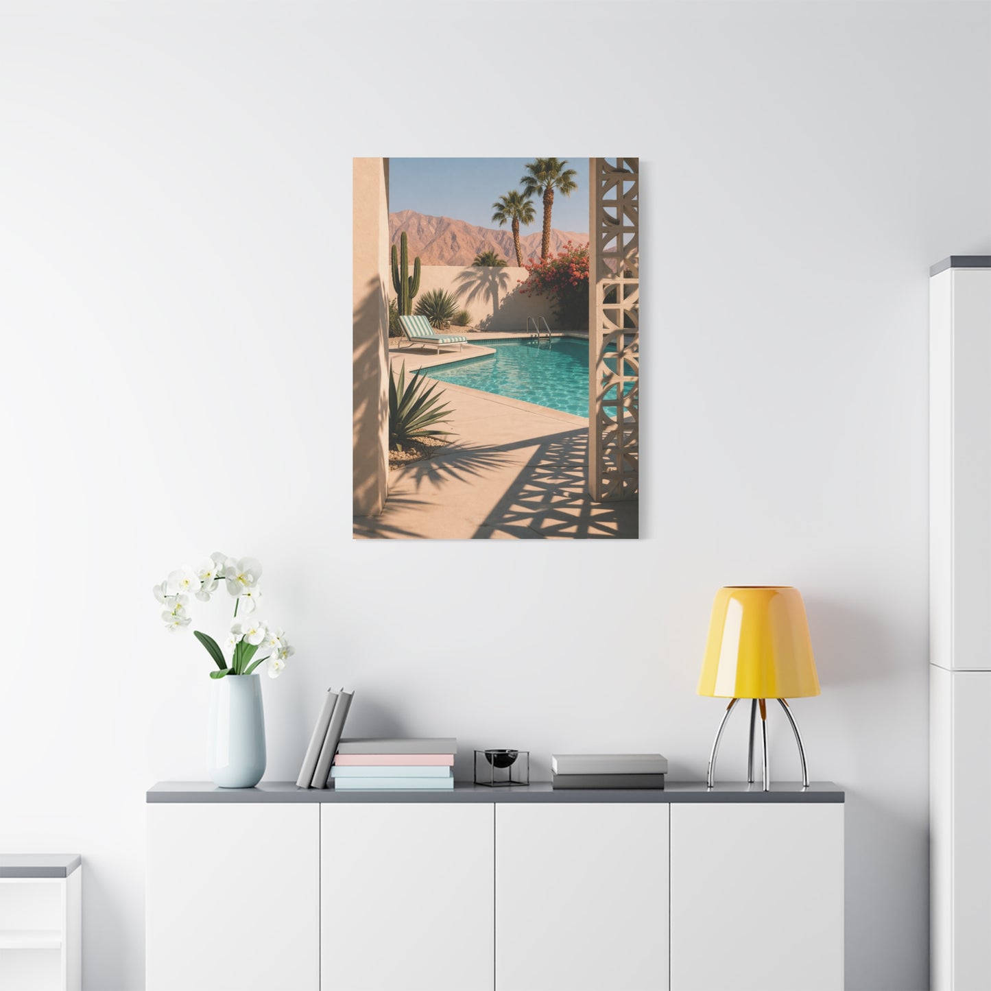 Desert Poolside Modernist Framing Wall Art & Canvas Print