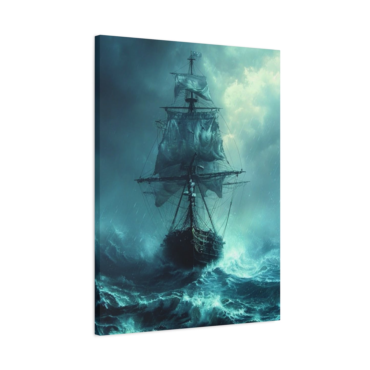 Sailing Ship In Dark Drawing Wall Art & Canvas Prints