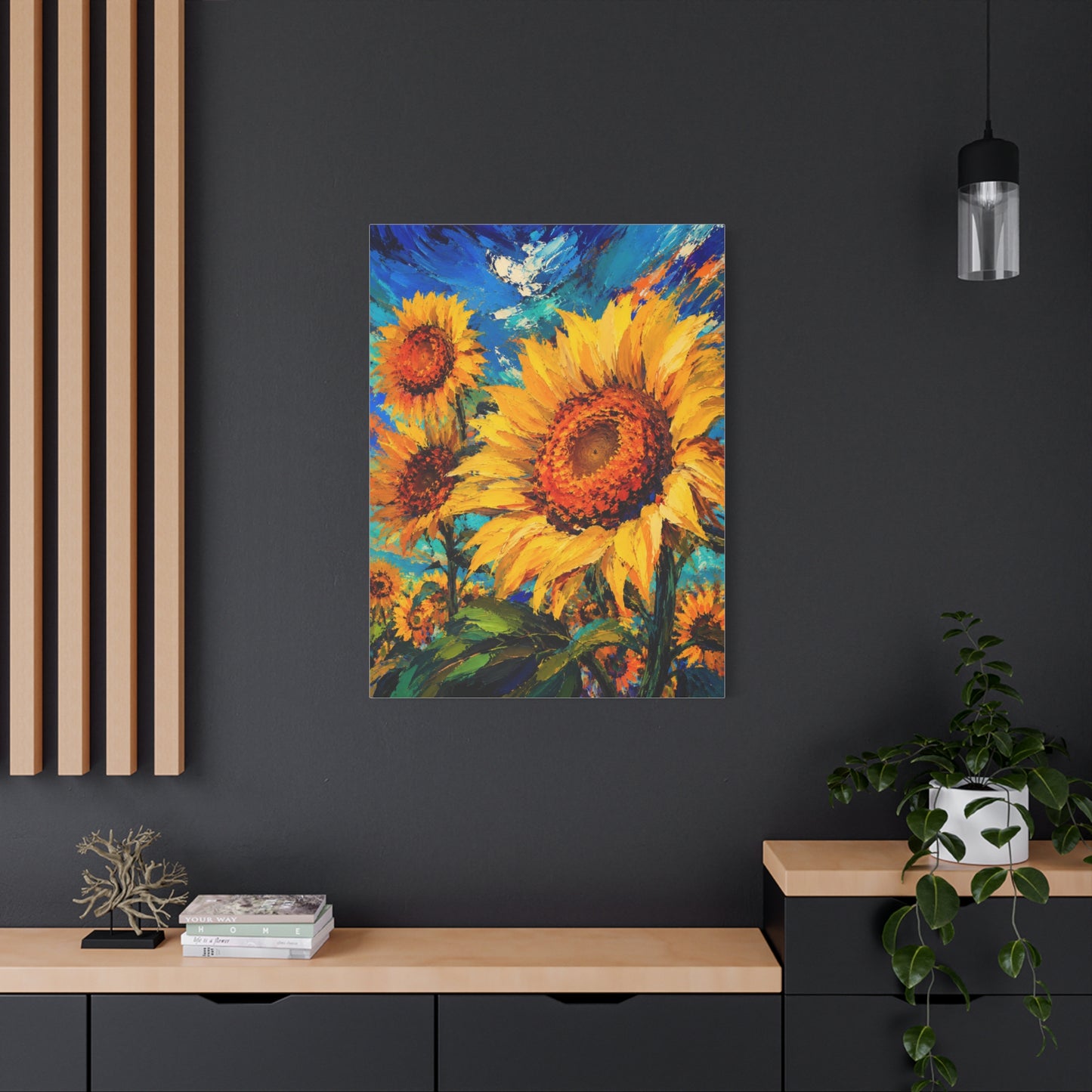 Contemporary Impressionist Sunflower Painting Wall Art & Canvas Print
