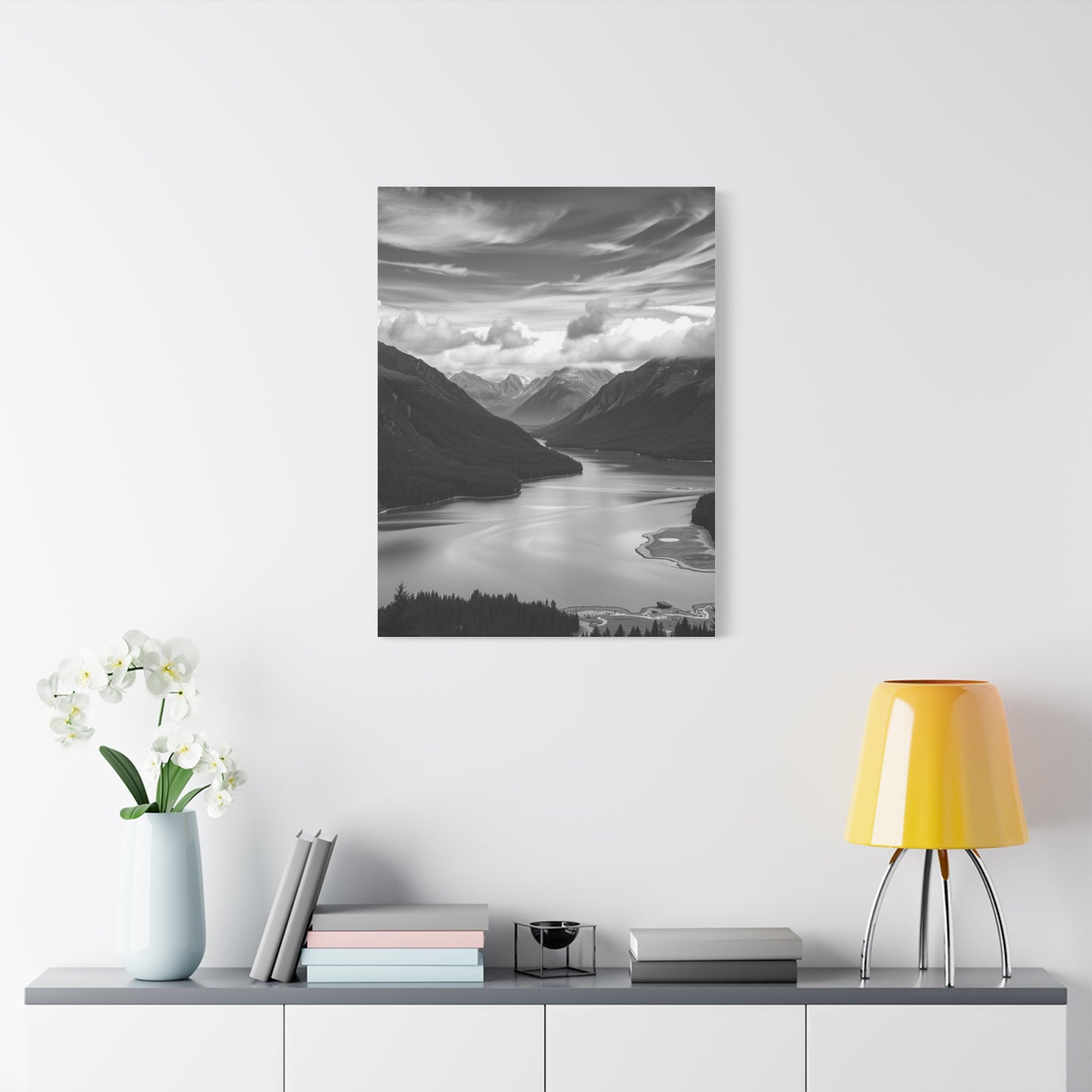 Masterpiece Black & White Scenic Landscapes Art Vision Wall Art & Canvas Print
