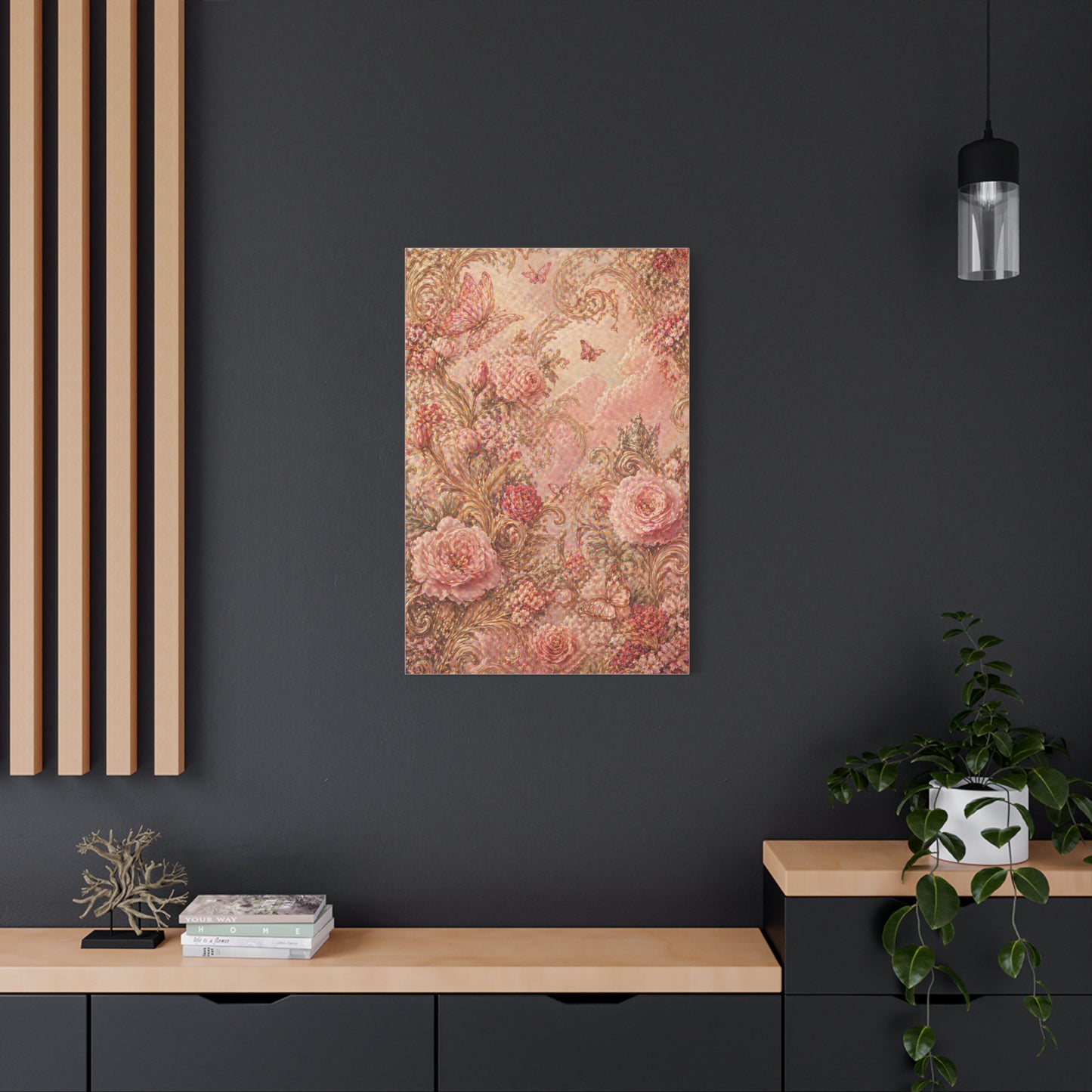 Blush Rococo Floral Fantasy Wall Art & Canvas Print