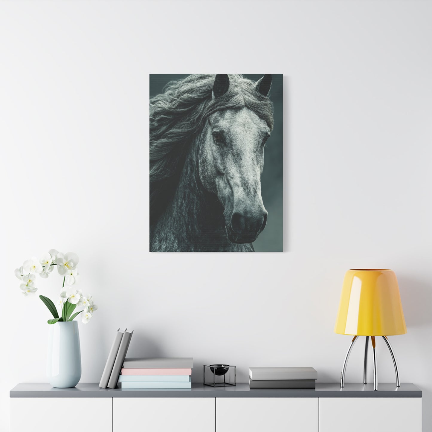 Silver Horse Portrait Wall Art & Canvas Print